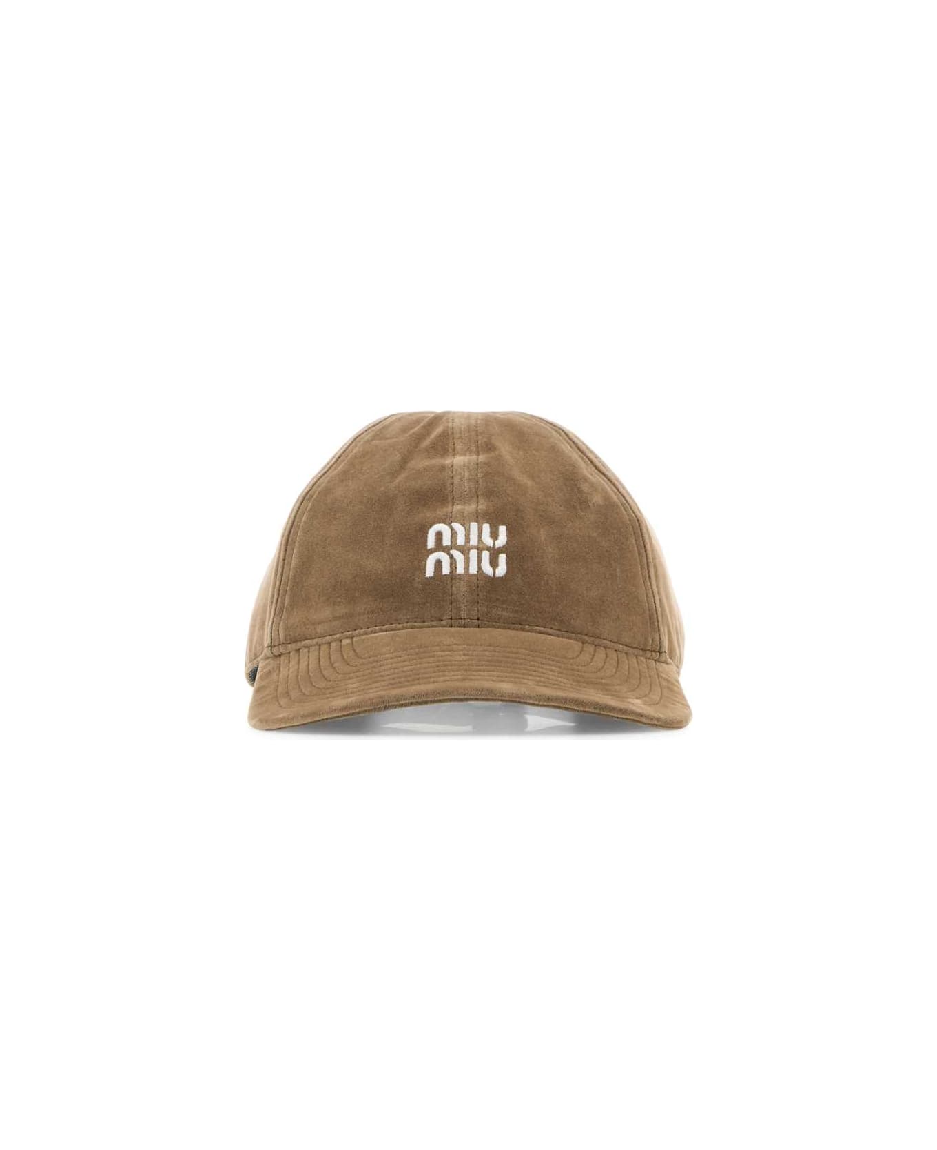 Miu Miu Biscuit Velvet Baseball Cap - SABBIANERO