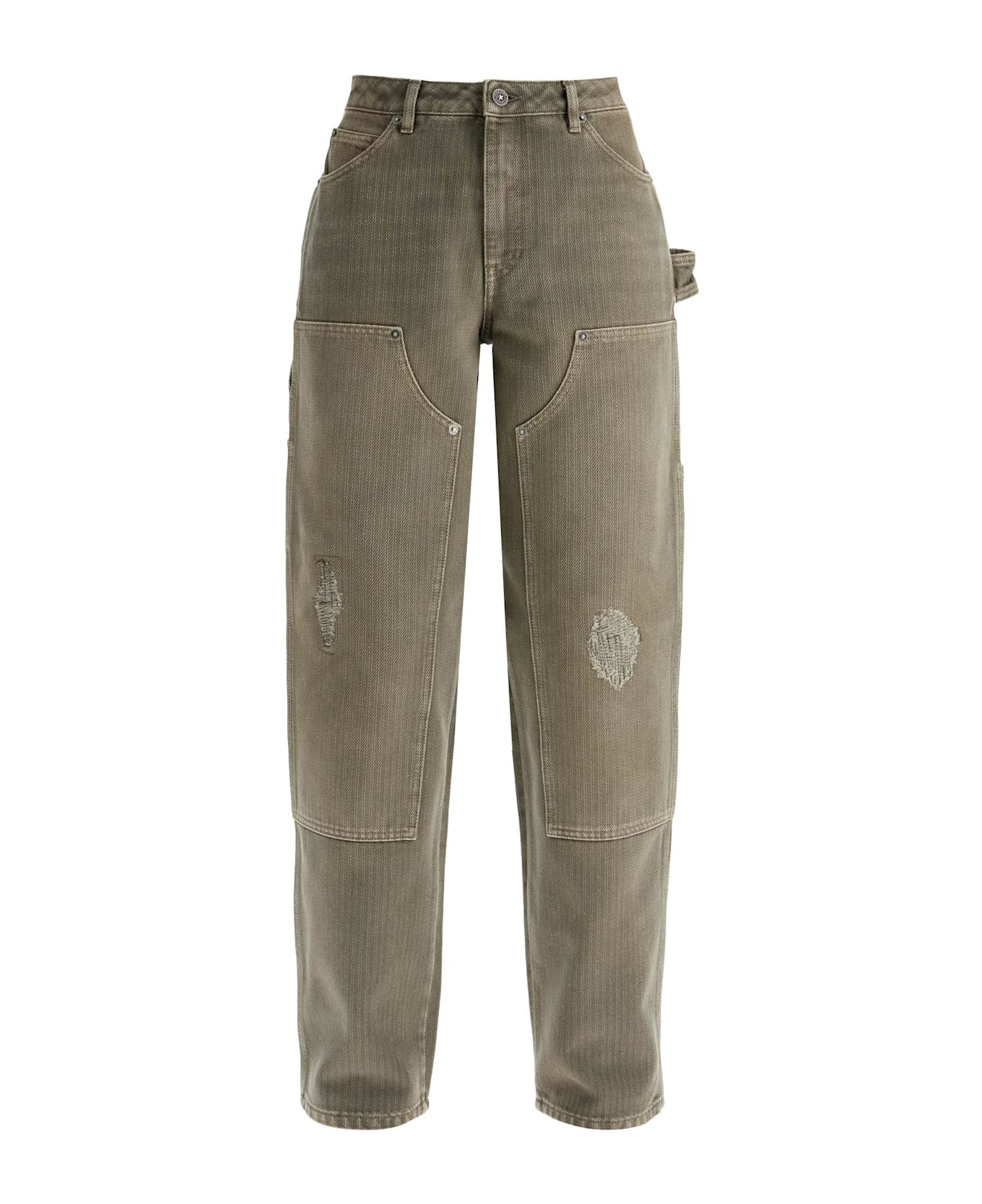 Golden Goose Marley Painter Jeans In Pinstrip - KALAMATA (Khaki)