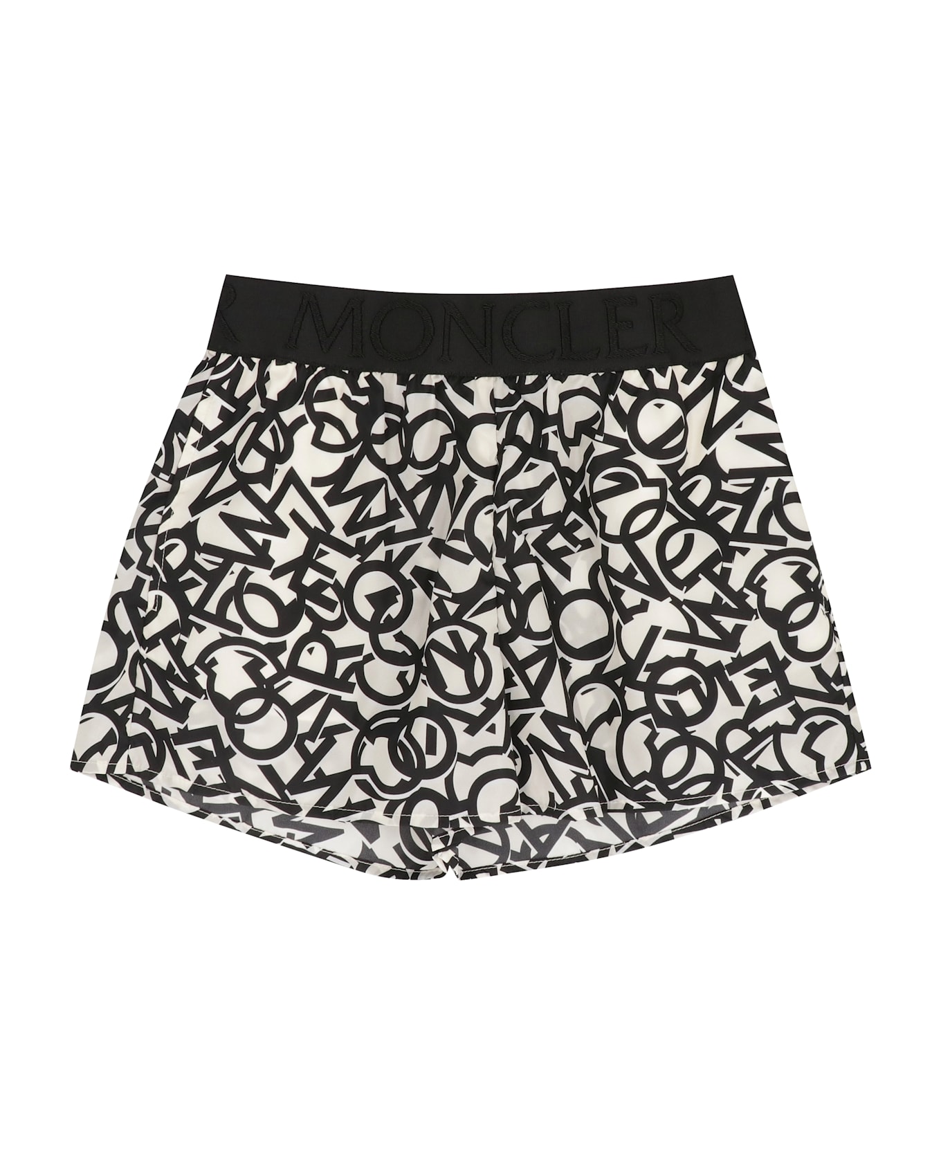 Moncler Printed Techno Fabric Shorts - black
