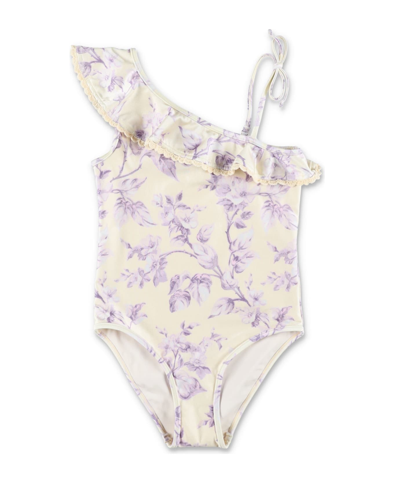 Zimmermann Kid - Halliday Trim Frill One Piece - YELLOW/FLORAL