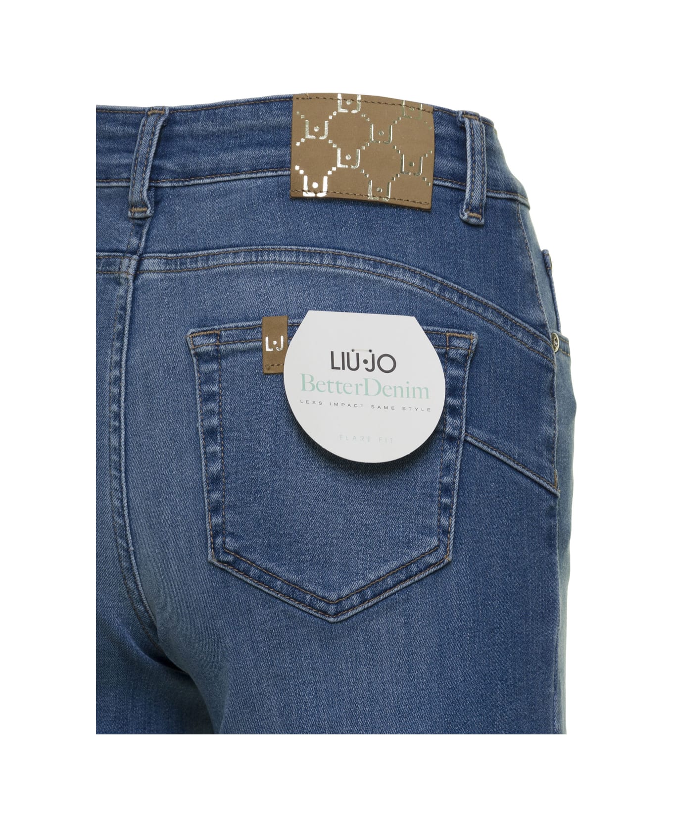 Liu-Jo Blue Denim Mid-rise Flared Jeans In Cotton Woman - Blu デニム