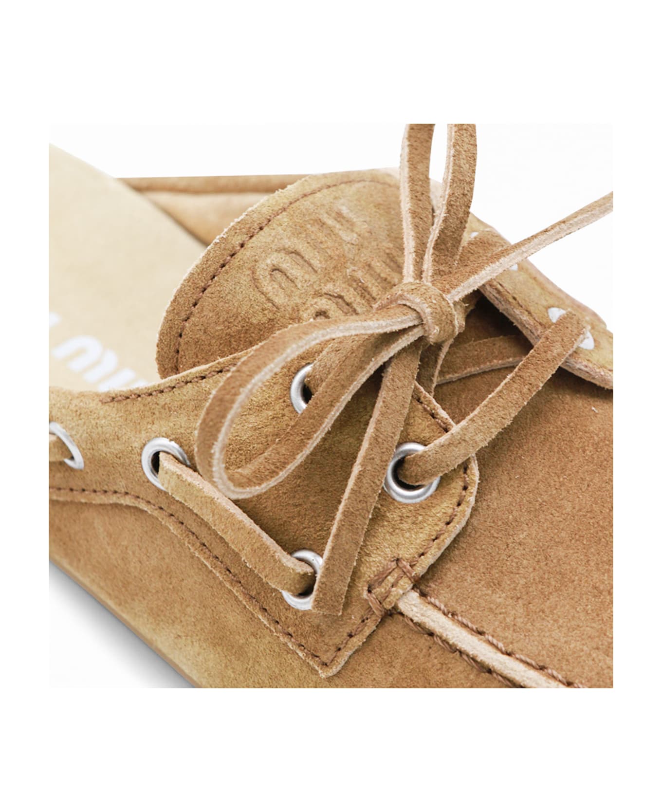 Miu Miu Cannella Leather Loafers - CANNELLA