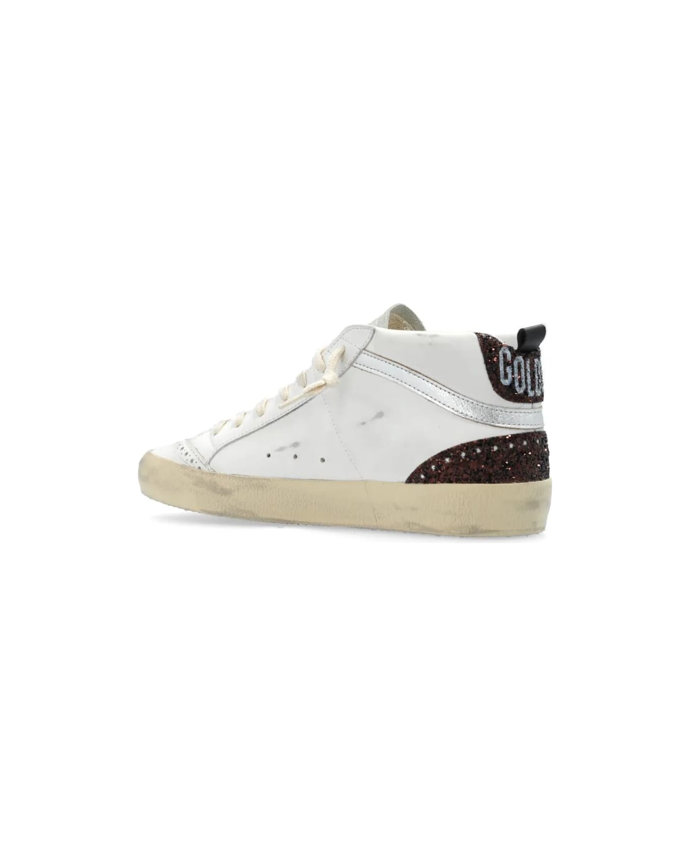 Golden Goose Mid Star Glitter-detail Sneakers - WH/ICE/GOLD/BRW
