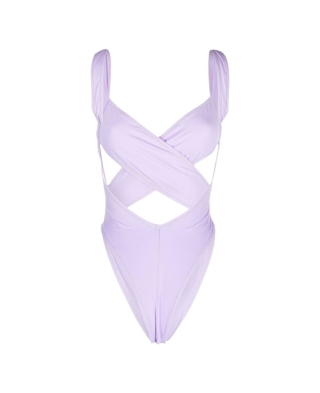 Reina Olga Exotica Cut-out Open Back Swimsuit - Lilac