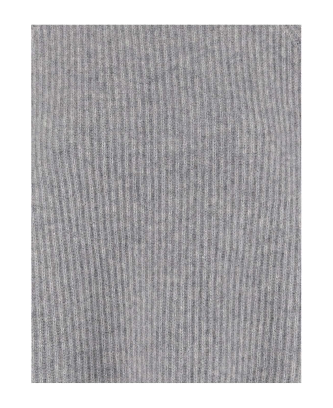 Allude Ribbed Cashmere Sweater - Grey