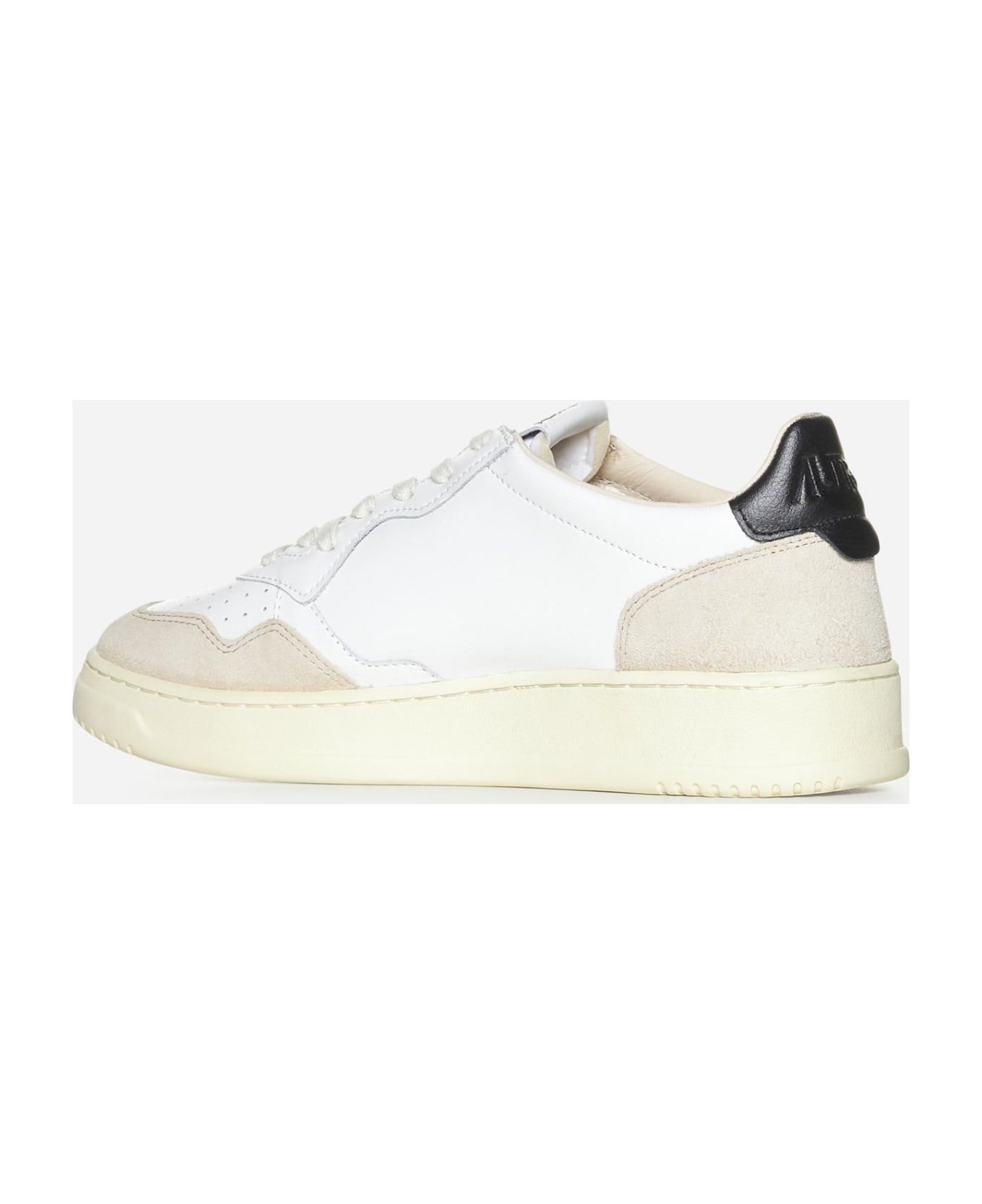 Autry Medalist Leather And Suede Sneakers - Bianco