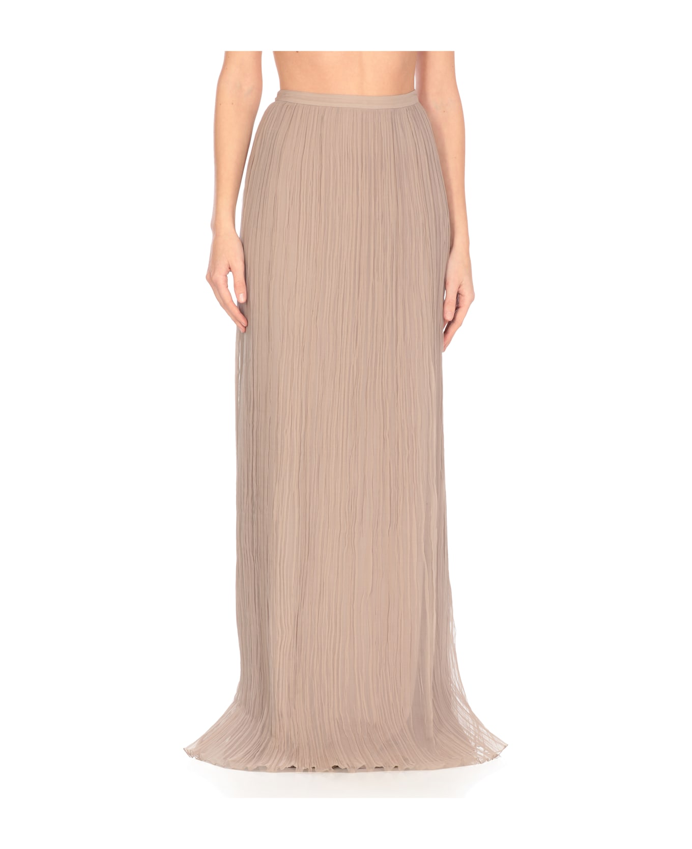 Alberta Ferretti Silk Skirt - Beige