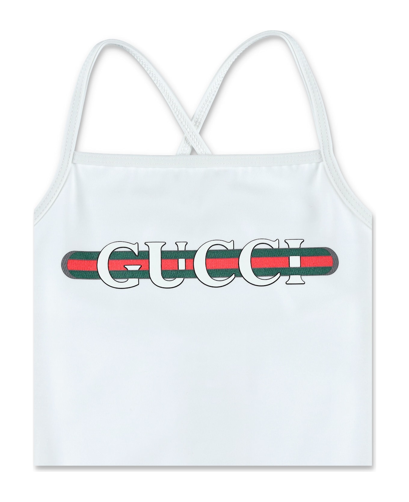 Gucci Kid - Printed Lycra Swimsuit - WHITE