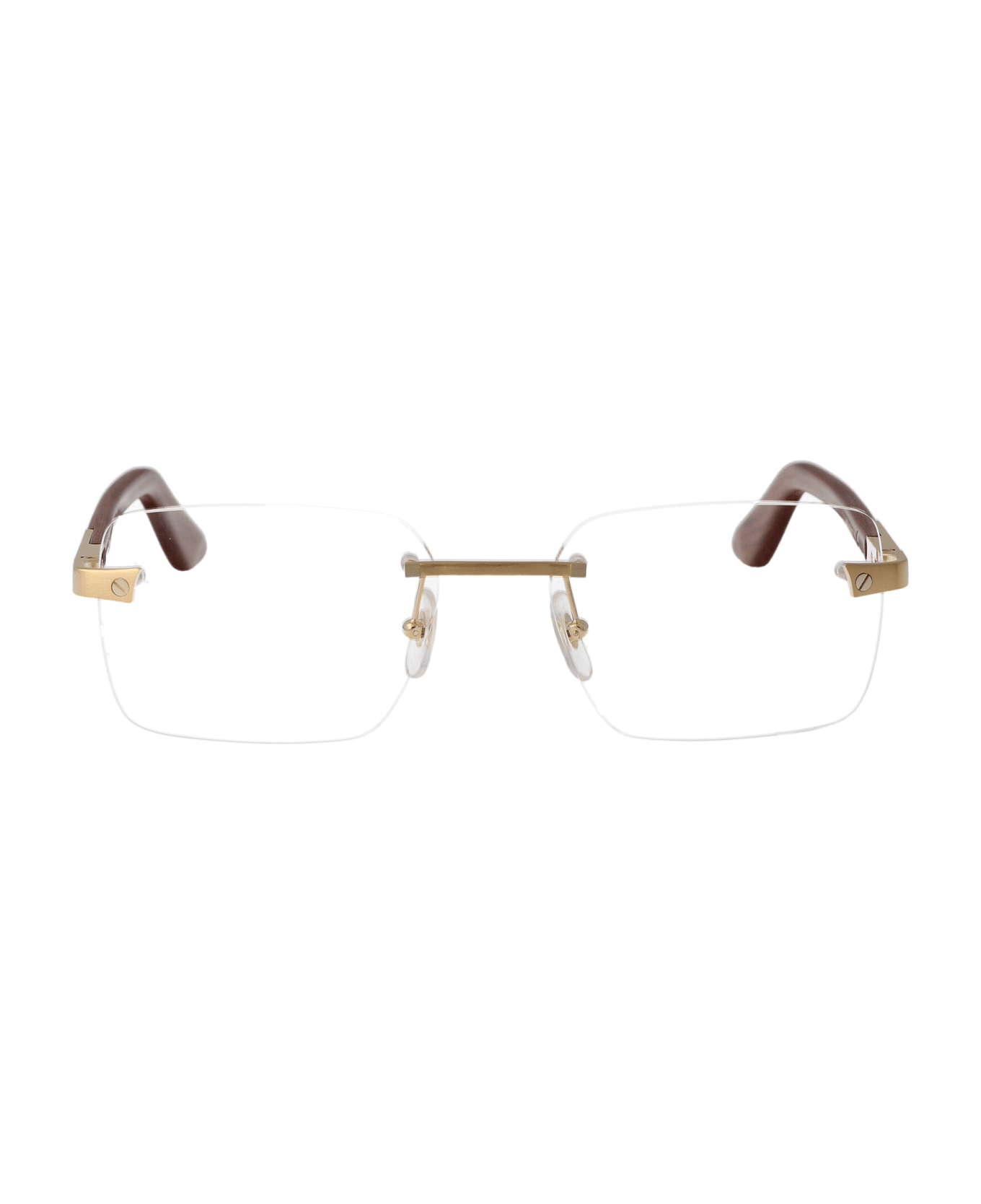 Cartier Eyewear Ct0411o Glasses - 002 GOLD BROWN TRANSPARENT