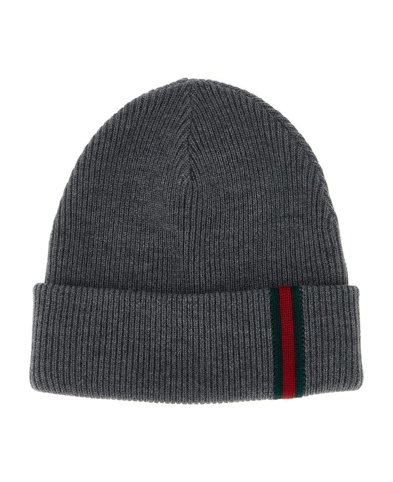 Gucci Web Detail Beanie - Gray