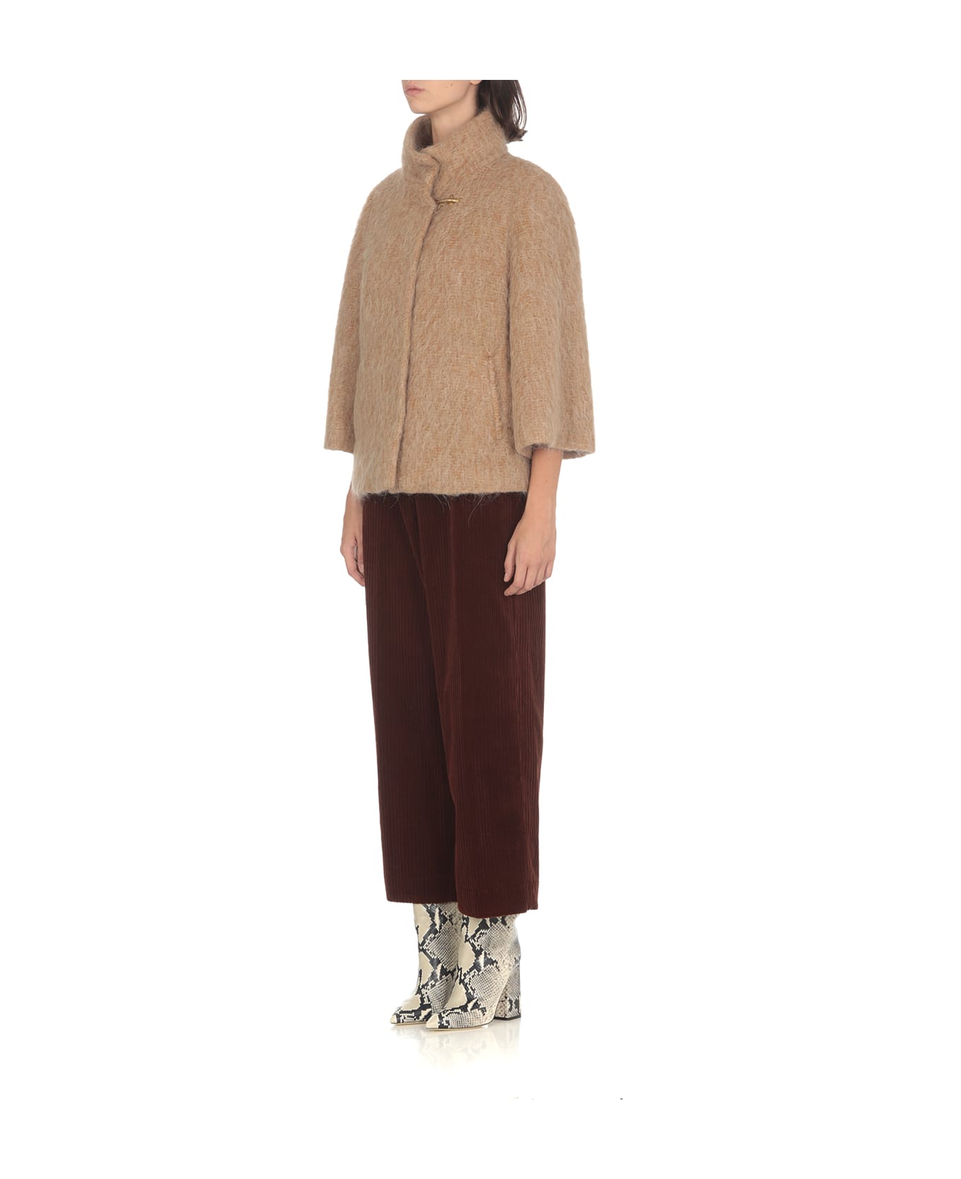Fay Wool And Mohair Cape - Cammello コート