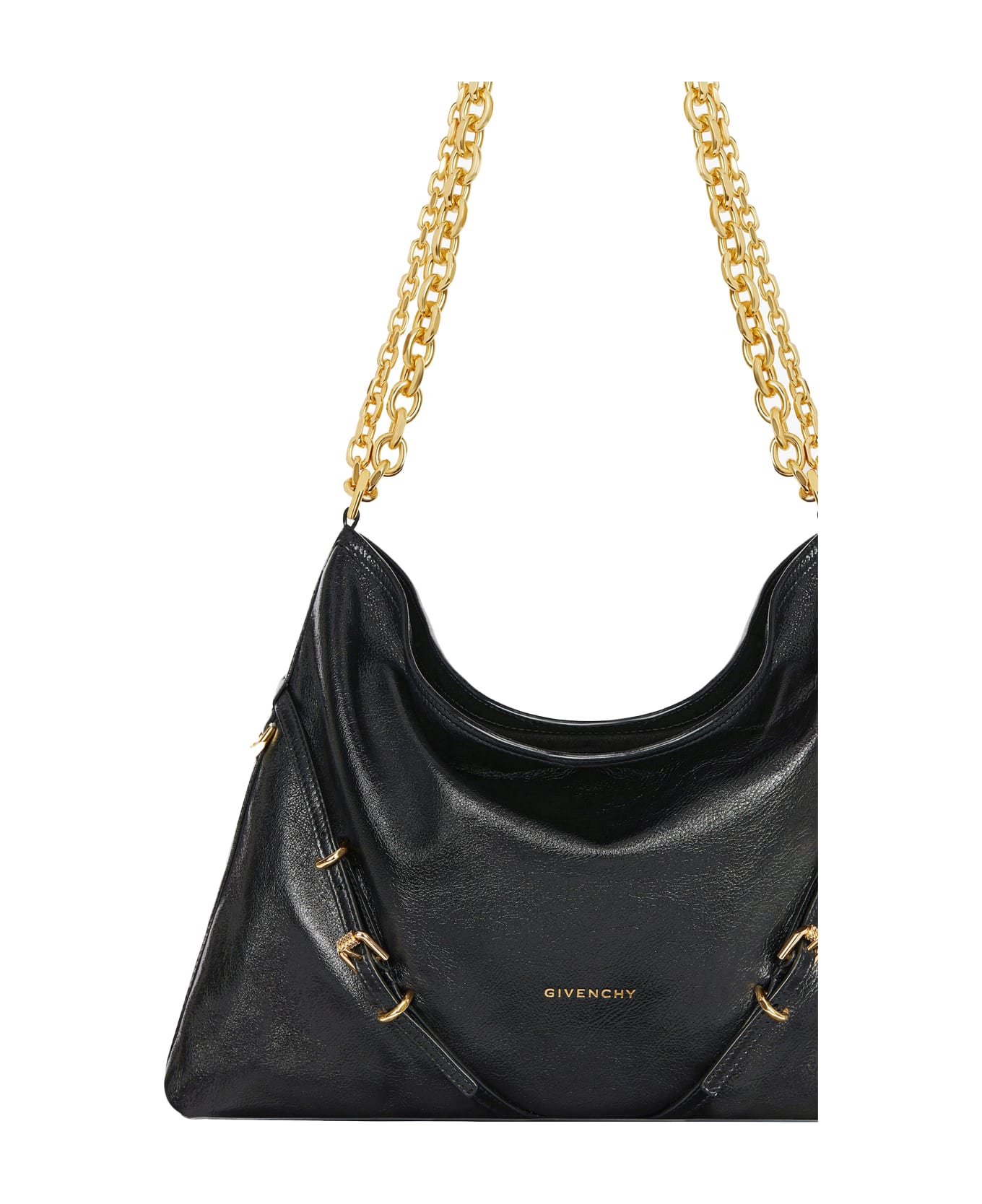 Givenchy Voyou Chain Medium Bag In Black Leather - Black