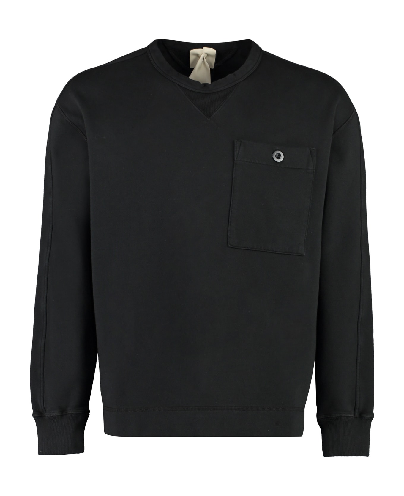 Ten C Cotton Crew-neck Sweatshirt - black フリース