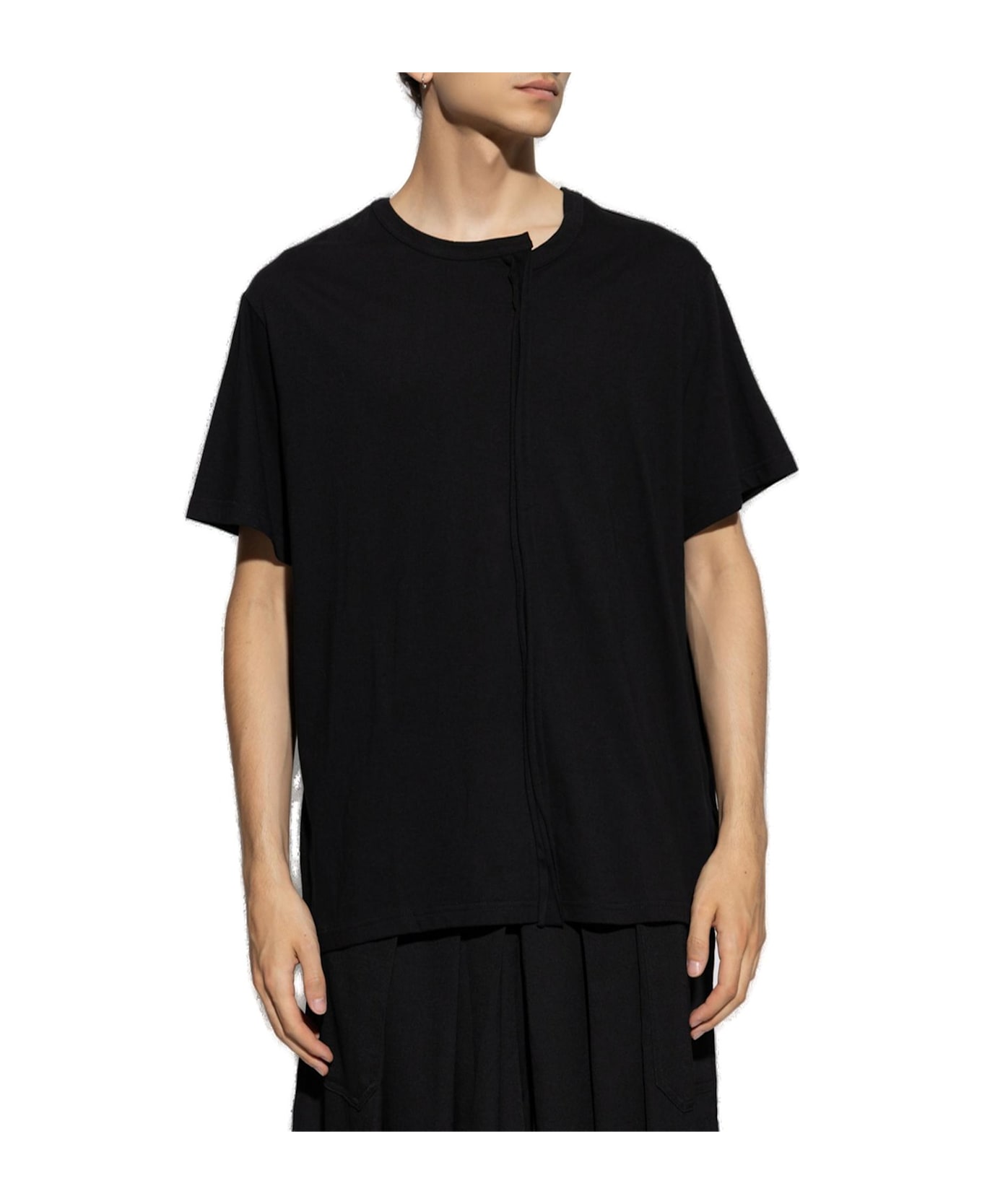 Yohji Yamamoto Asymmetric T-shirt - BLACK