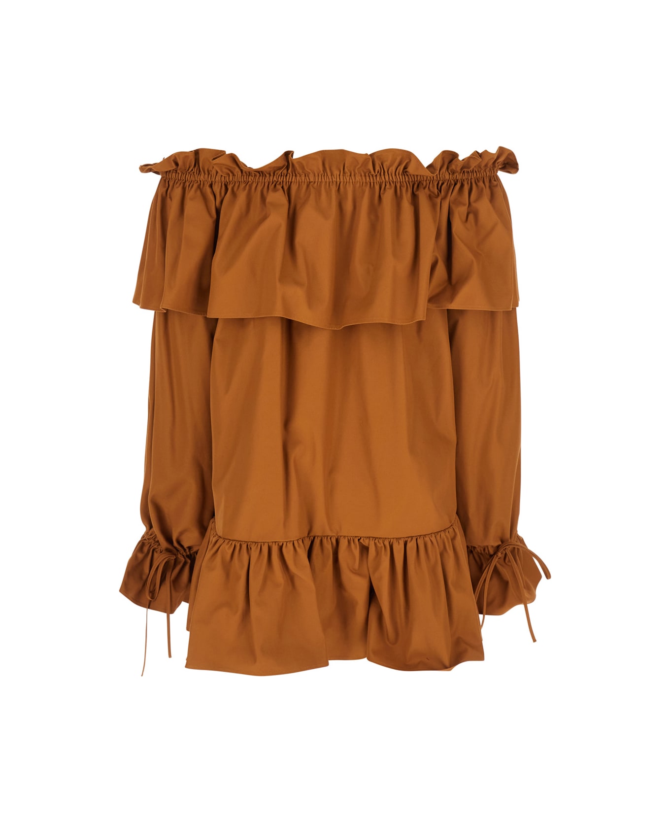 Saint Laurent Brown Cotton Dress - Brown