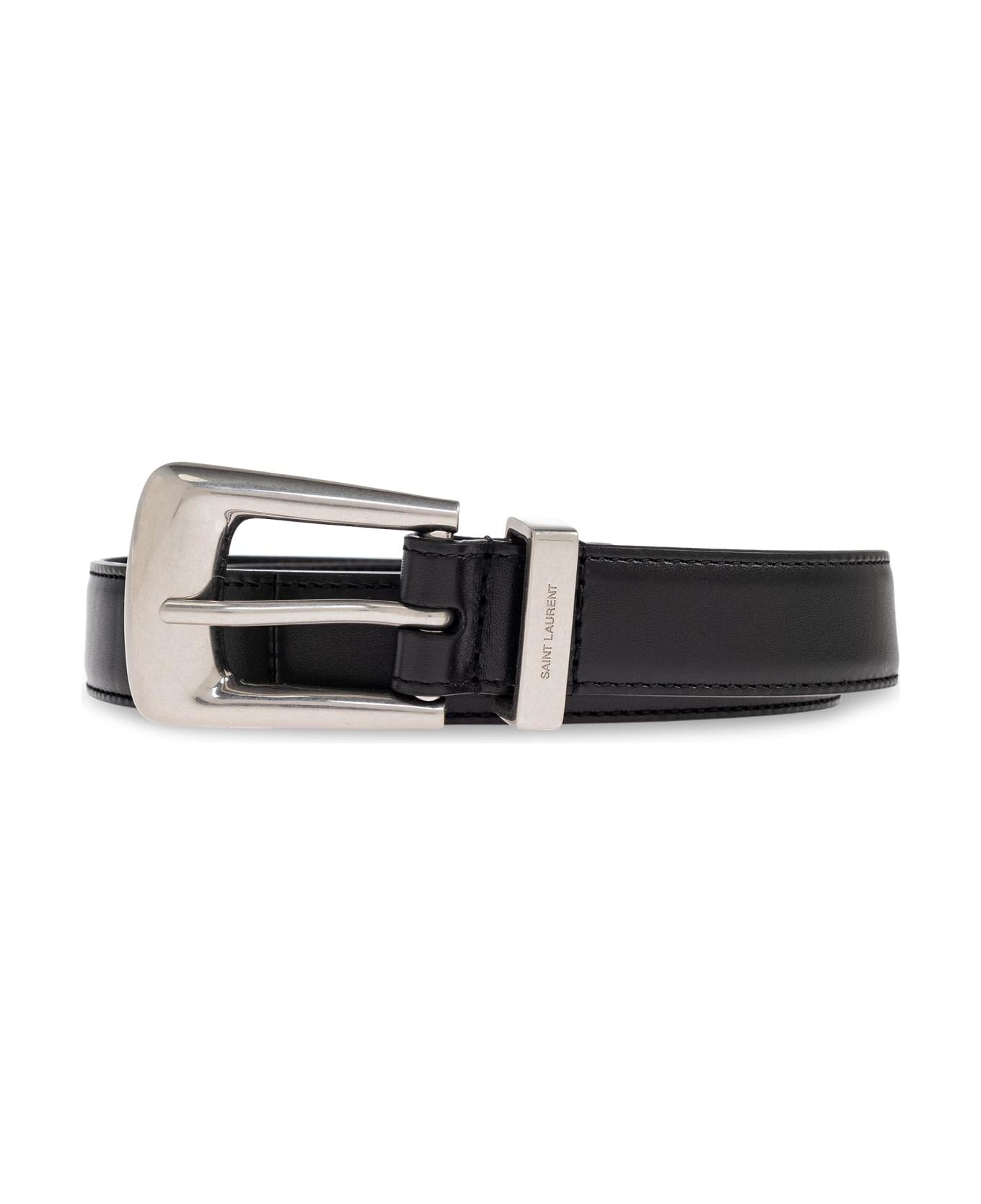 Saint Laurent Leather Belt - BLACK