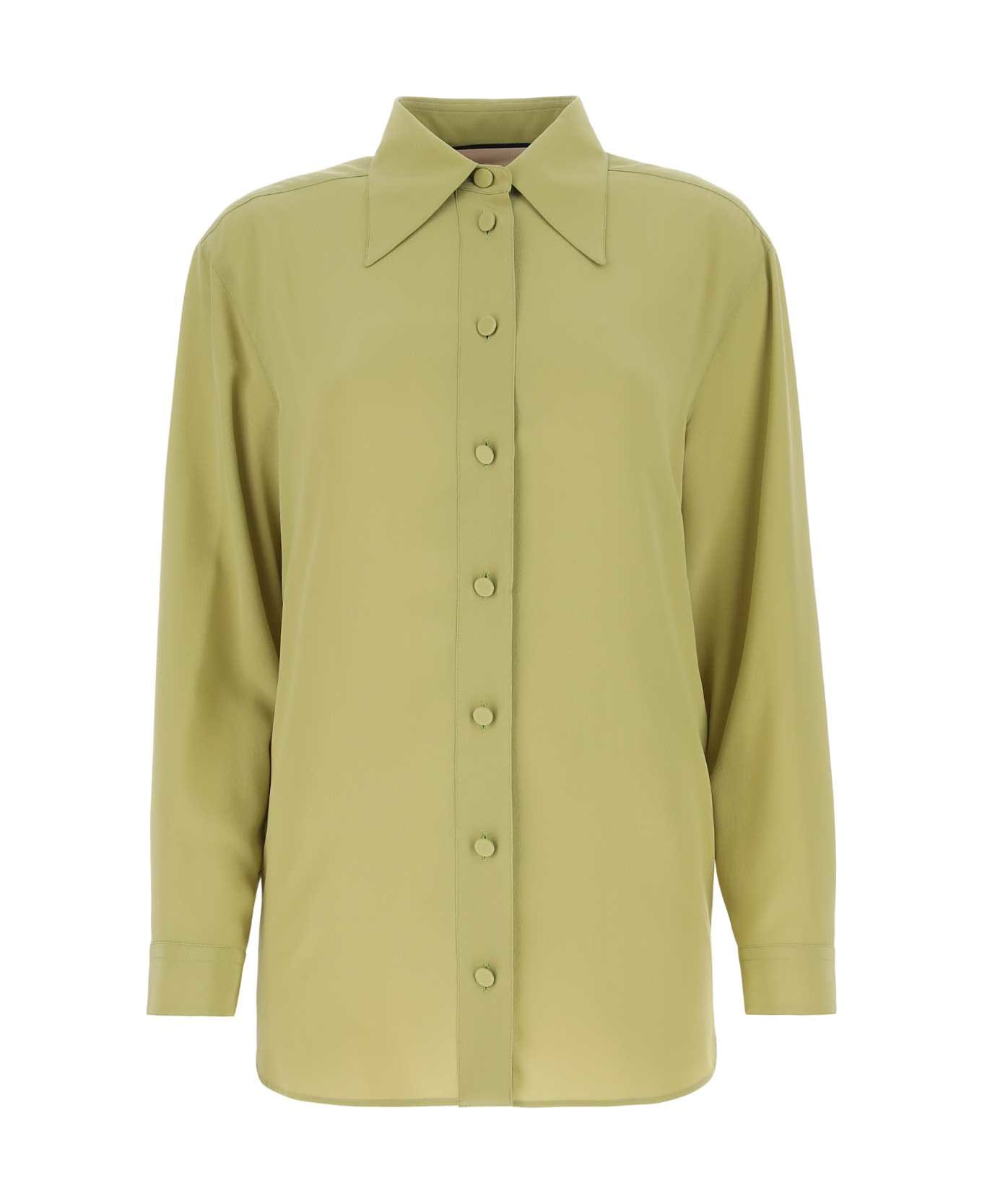 Gucci Pistachio Green Crepe Shirt - Green シャツ