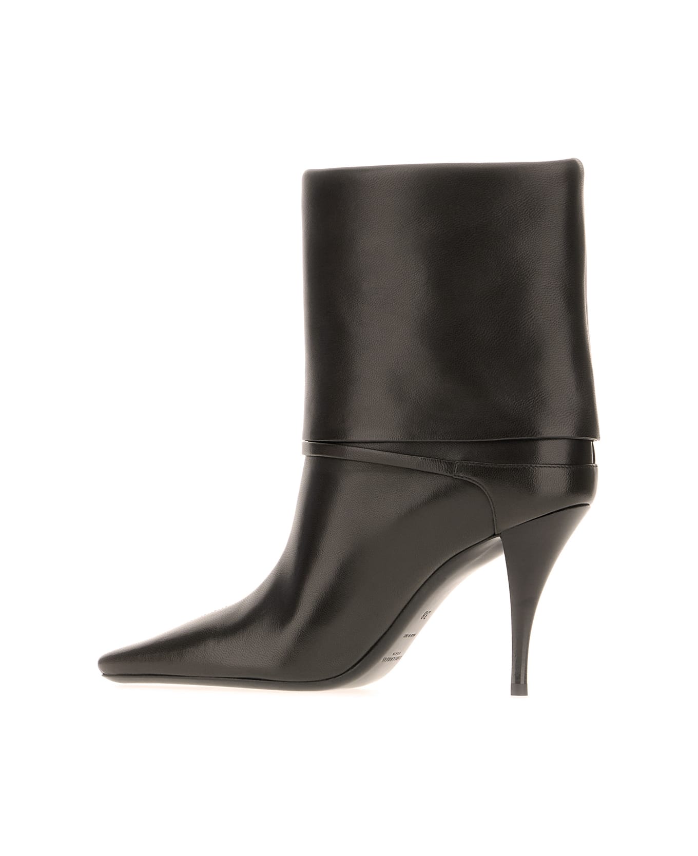 Saint Laurent Dark Brown Nappa Leather Ankle Boots - Marrone