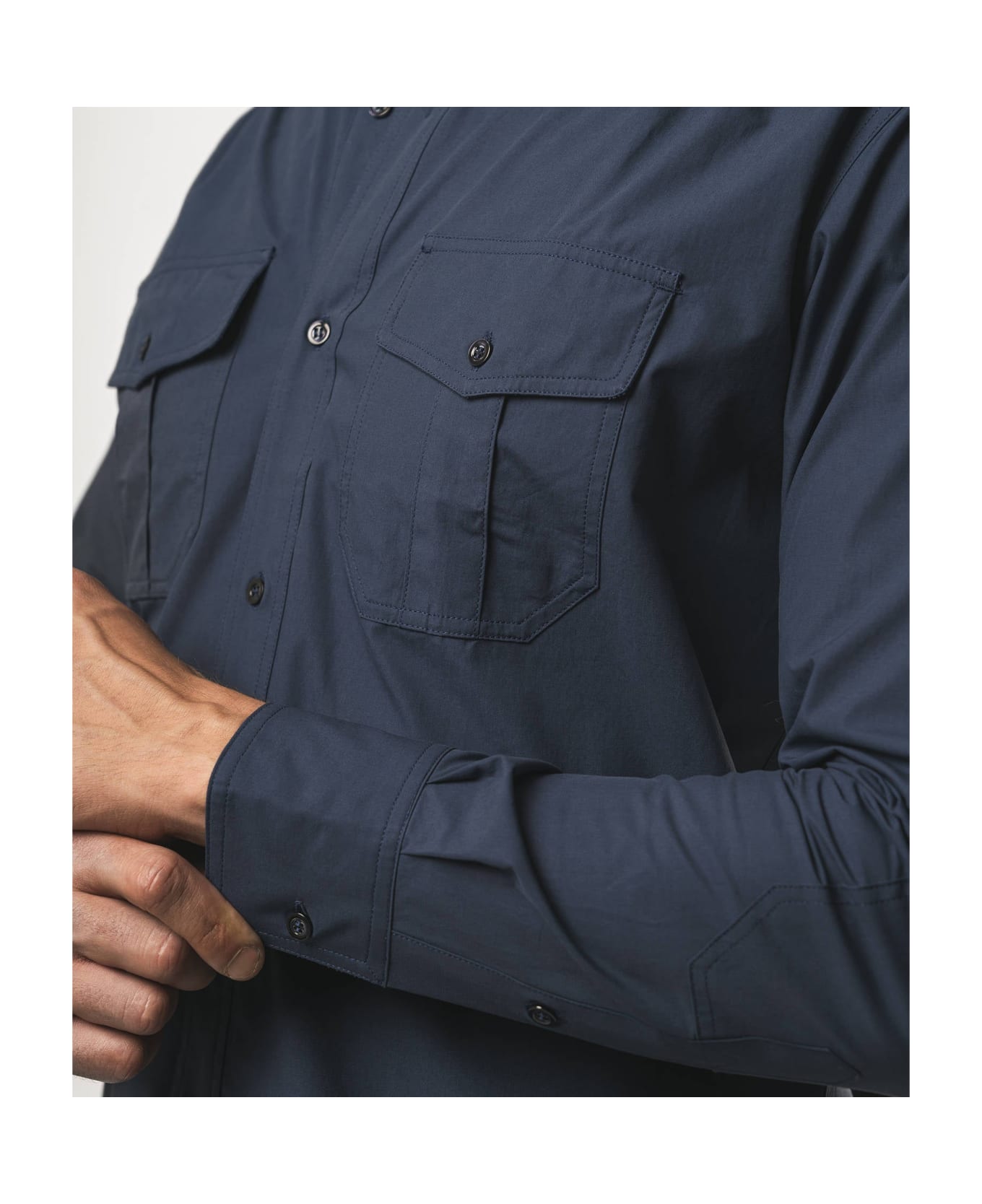 Larusmiani Military Cotton Shirt Shirt - Blue