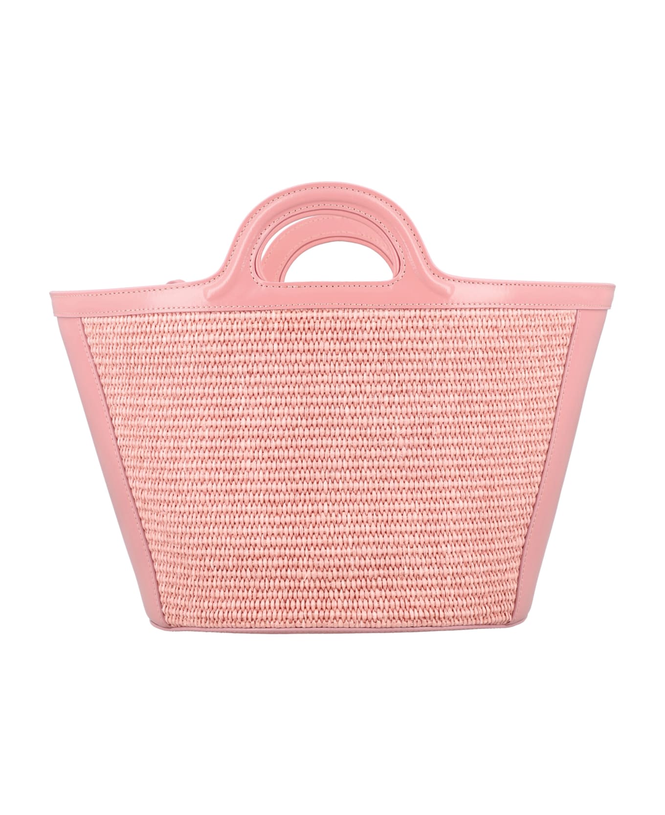 Marni Tropicalia Micro Bag In Leather And Raffia - PALE PINK トートバッグ