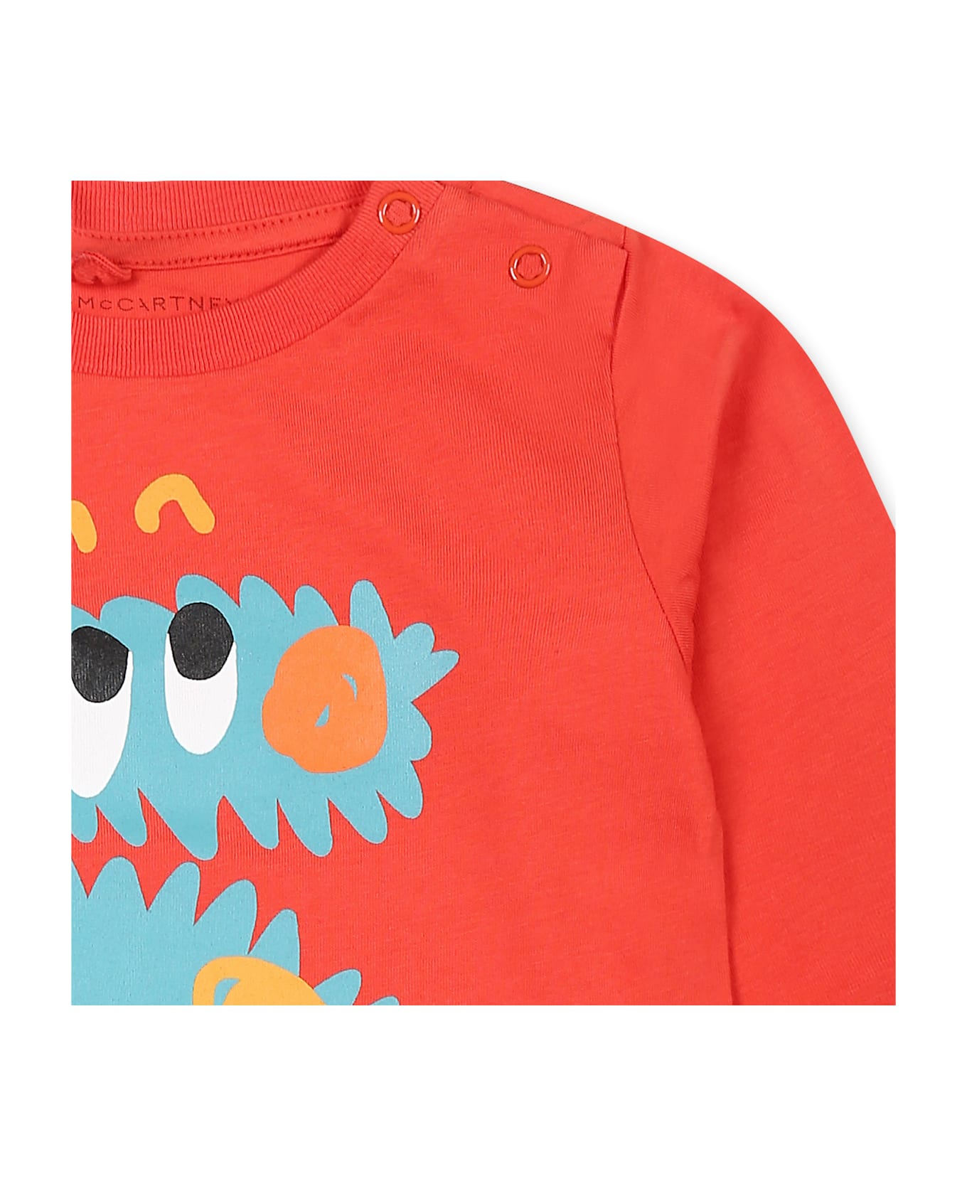 Stella McCartney Kids Red T-shirt For Baby Boy With Monster - Red