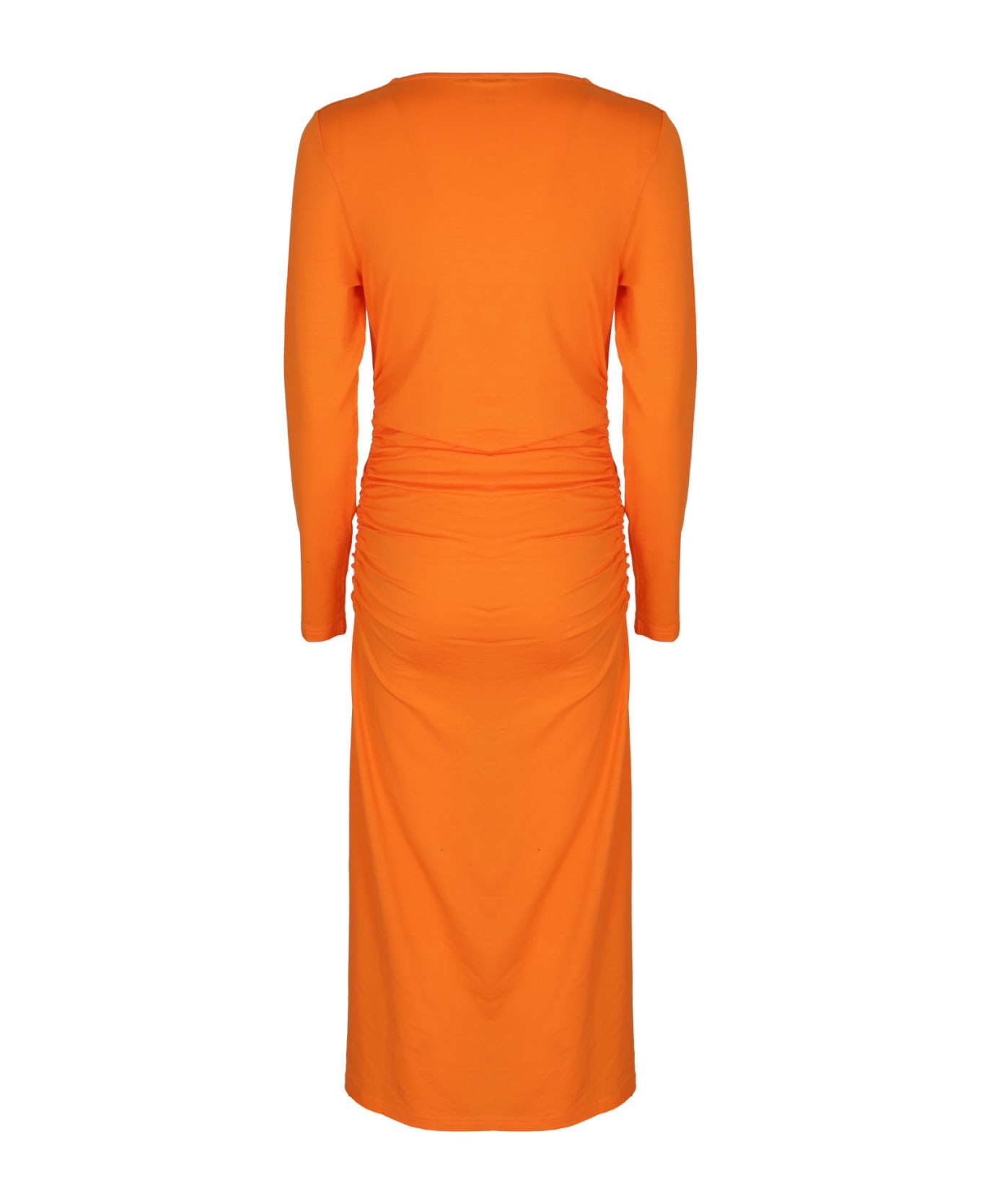 Ganni Midi Dress - Vibrant Orange