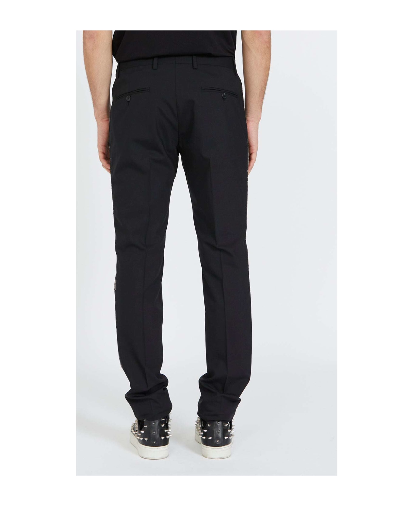 John Richmond Trousers With Side Bands - Nero
