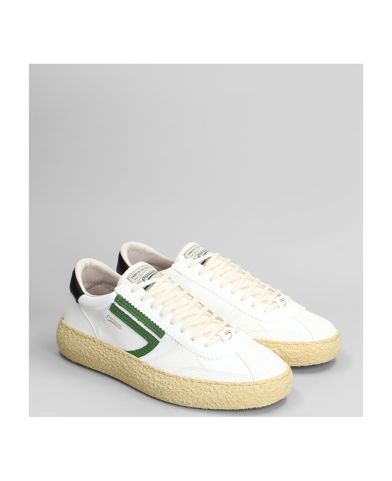 Puraai Foresta Sneakers In White Leather - white