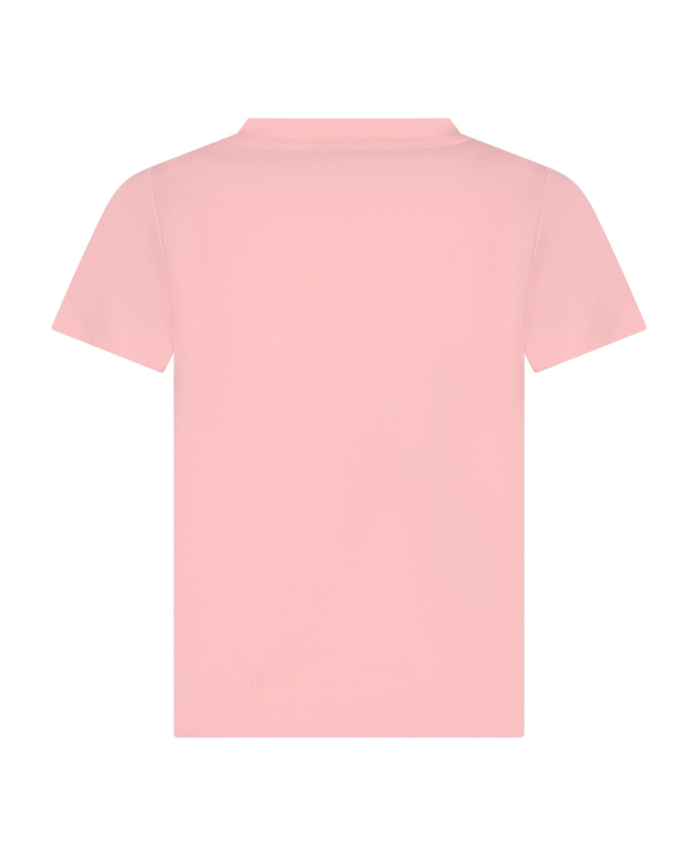 Ermanno Scervino Junior Pink T-shirt For Girl With Logo - Pink Tシャツ＆ポロシャツ
