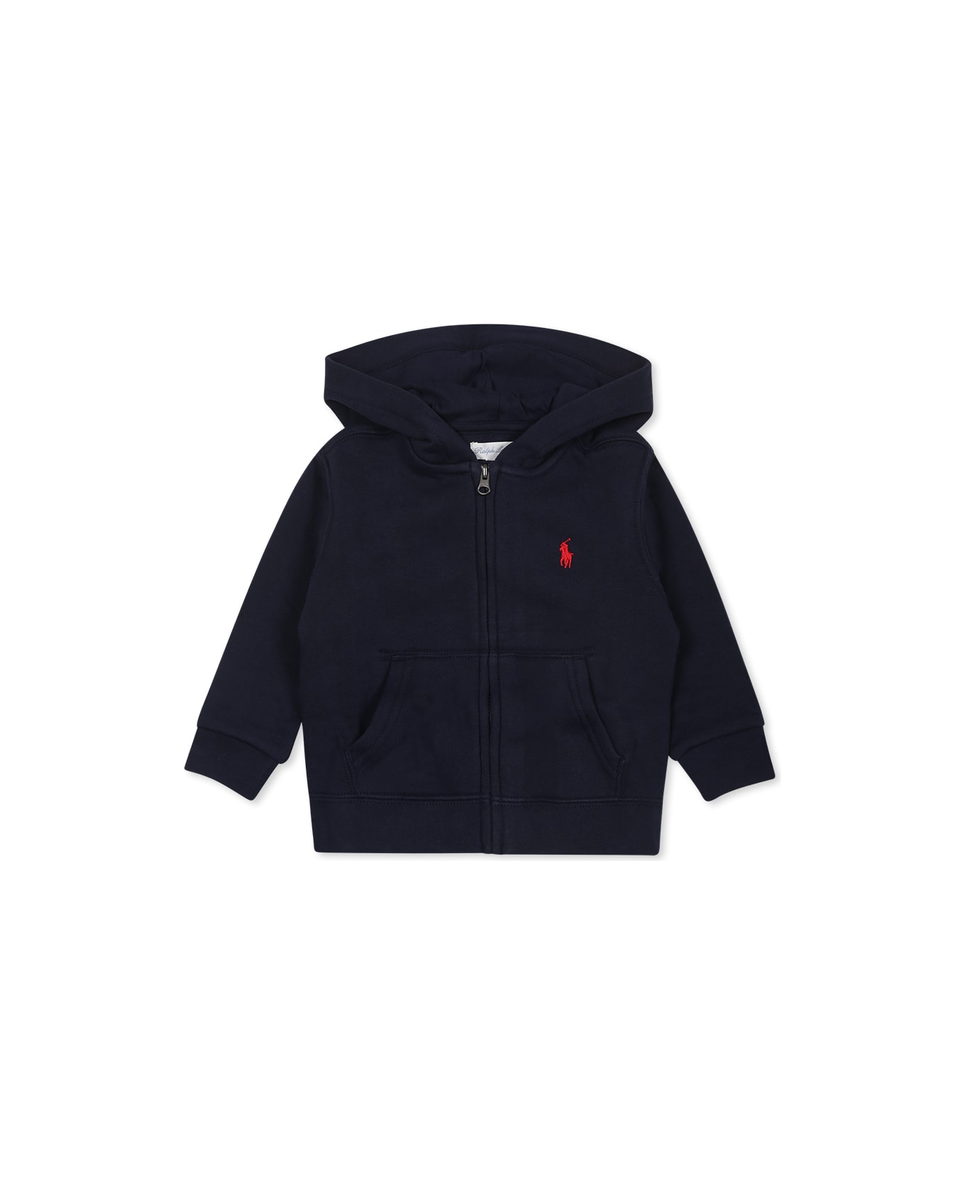 Ralph Lauren Blue Sweatshirt For Baby Boy With Horse - Blue