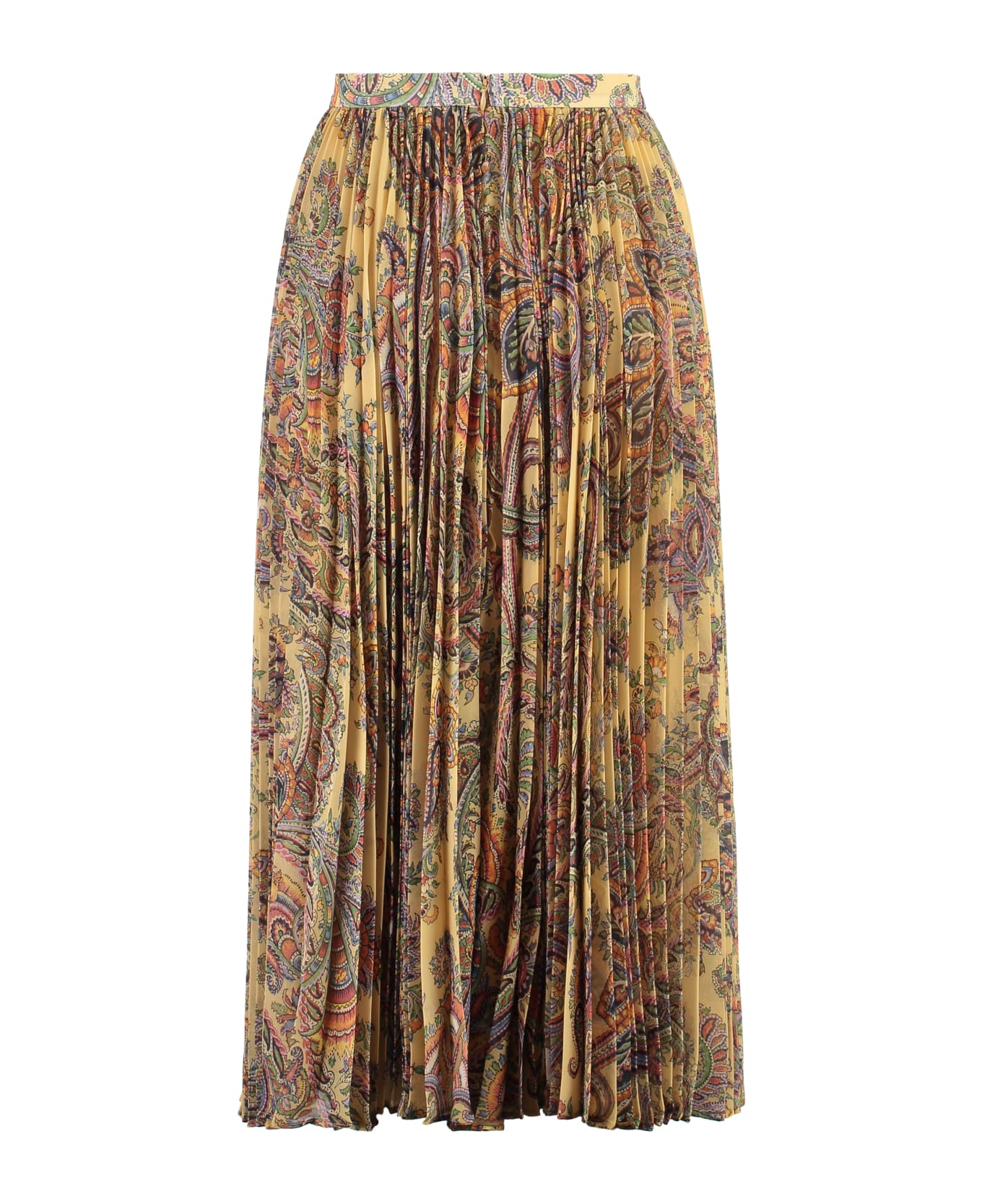 Etro Printed Pleated Skirt - Beige