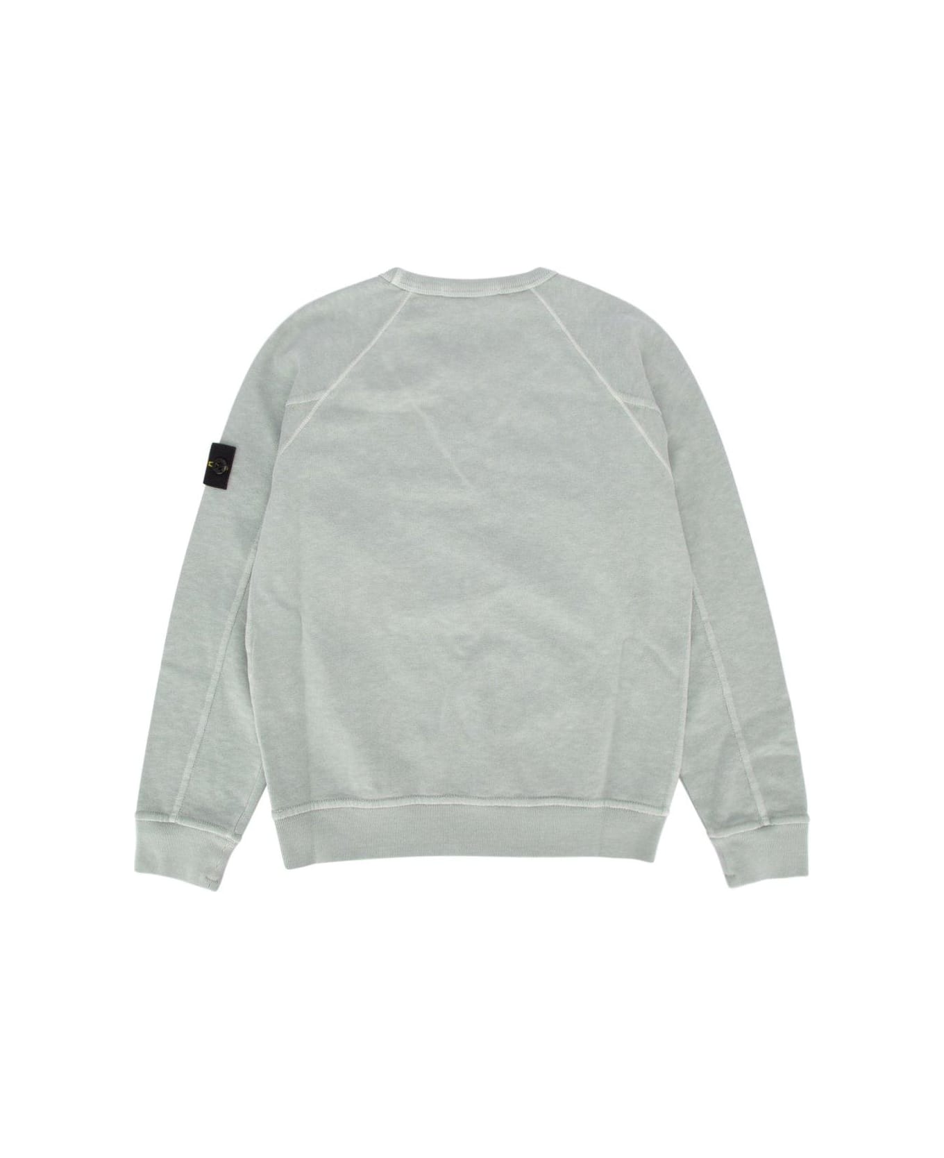 Stone Island Junior Compass-patch Crewneck Sweatshirt - Pearl grey ニットウェア＆スウェットシャツ