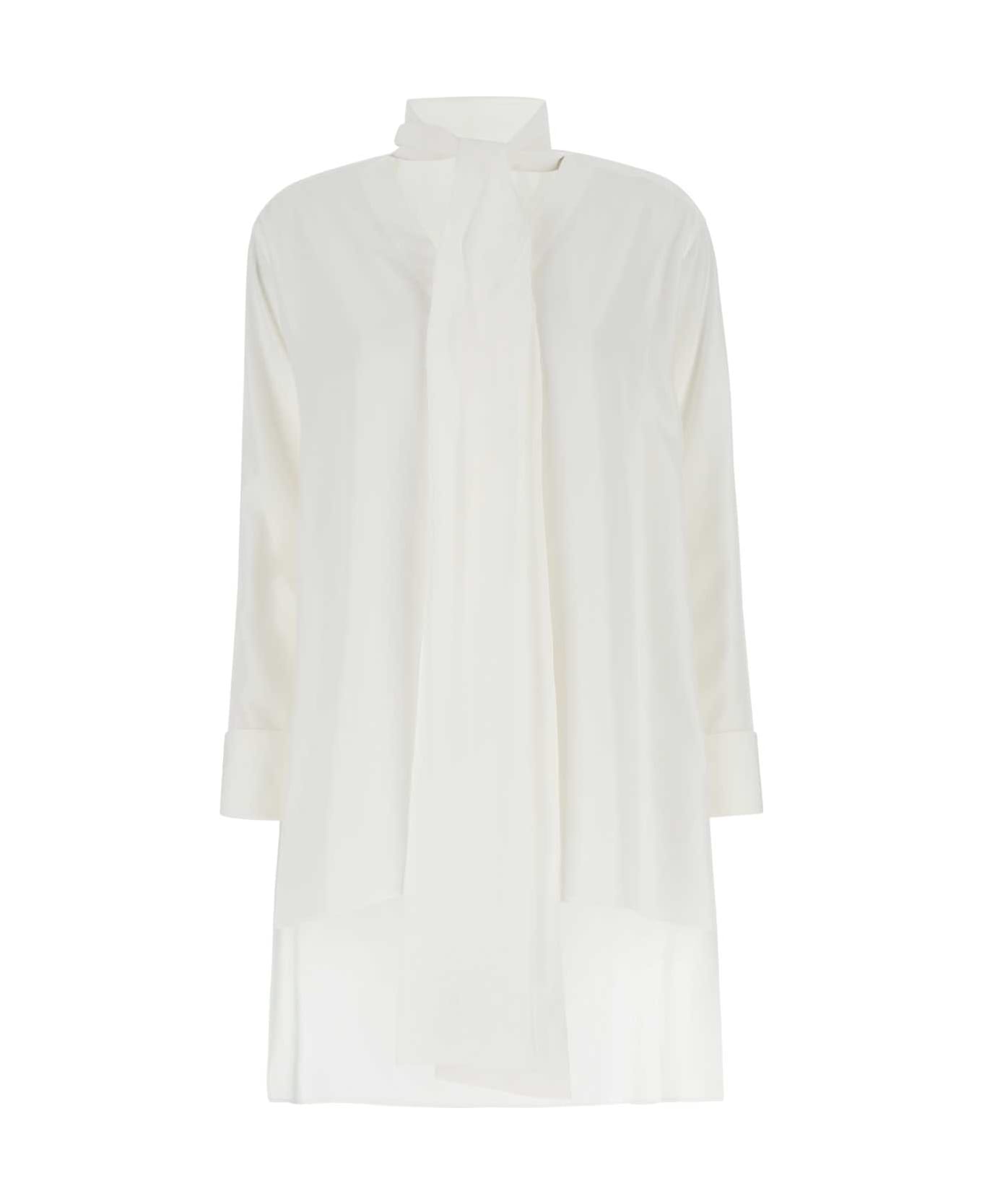 Loewe Ivory Crepe Oversize Blouse - Beige