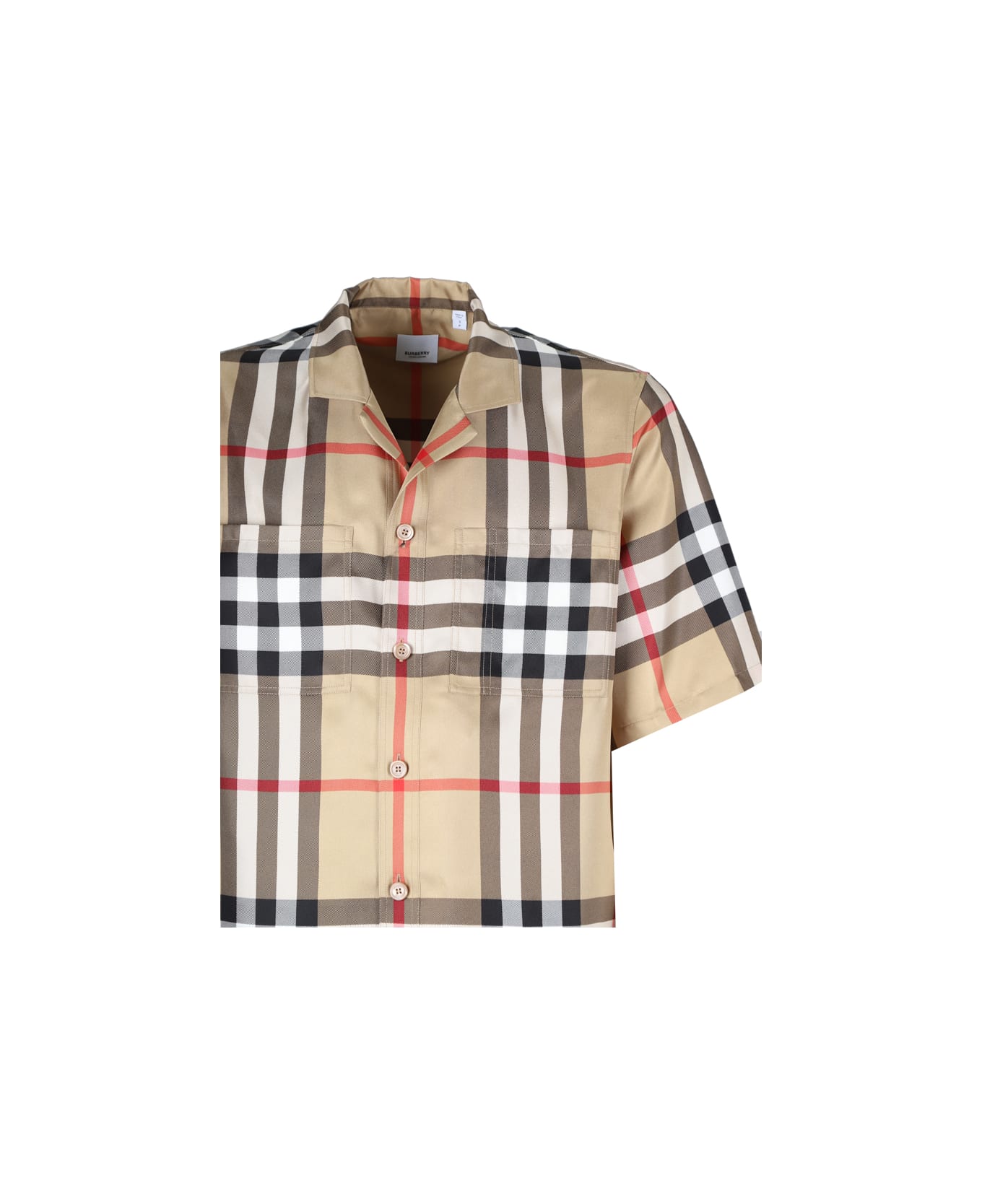Burberry Silk Twill Bowling Shirt - Beige