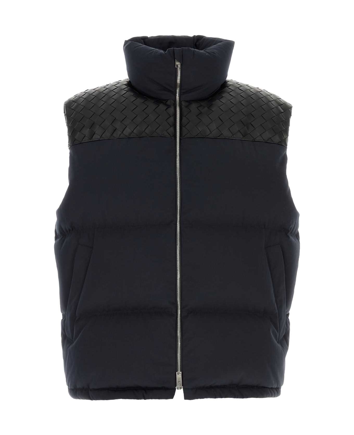 Bottega Veneta Midnight Blue Cotton Blend Down Jacket - MIDNIGHTBLUE