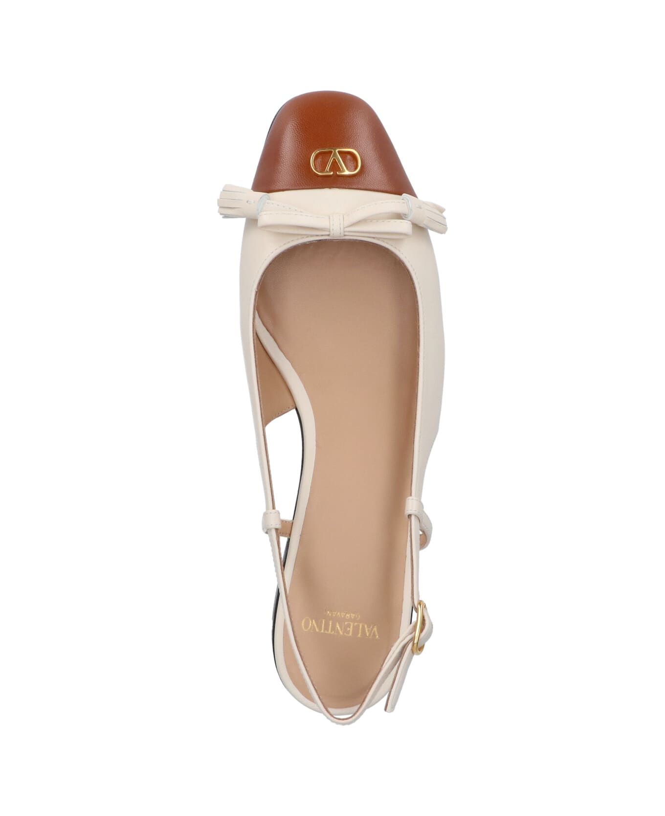 Valentino Garavani 'valet Du Roi' Slingback Ballet Flats - NEUTRALS/BROWN