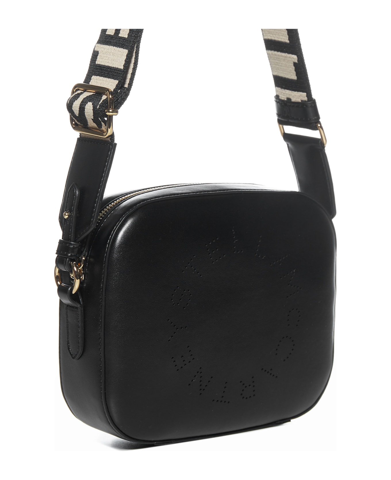 Stella McCartney Camera Bag With Perforated Stella Logo - Black ショルダーバッグ