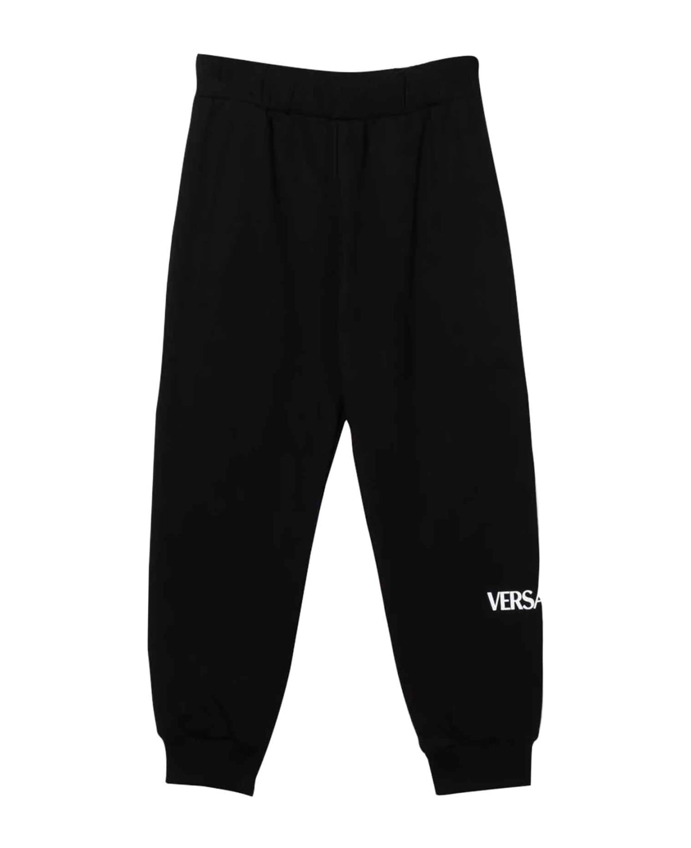 Versace Black Trousers Unisex Kids - Nero/bianco