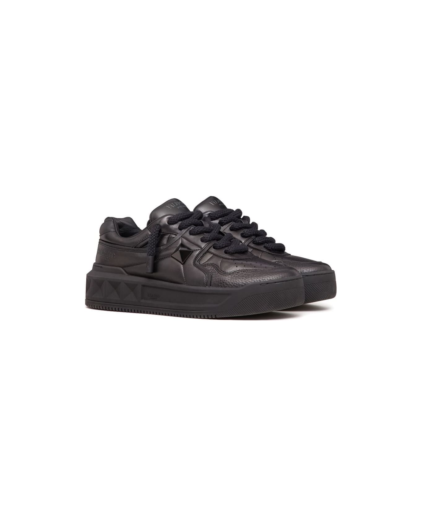 Valentino Garavani One Stud Xl Leather Sneakers - Black