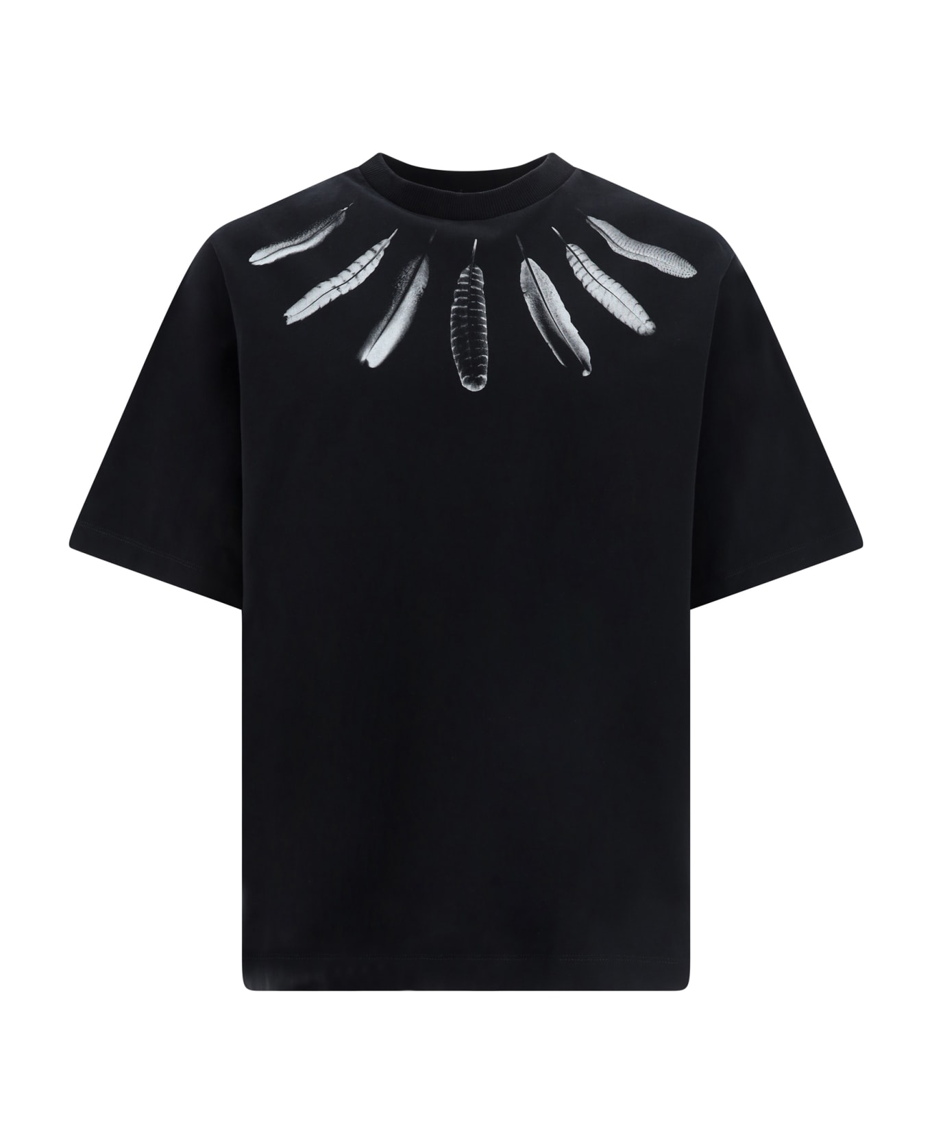 Marcelo Burlon Collar Feathers T-shirt - Black White