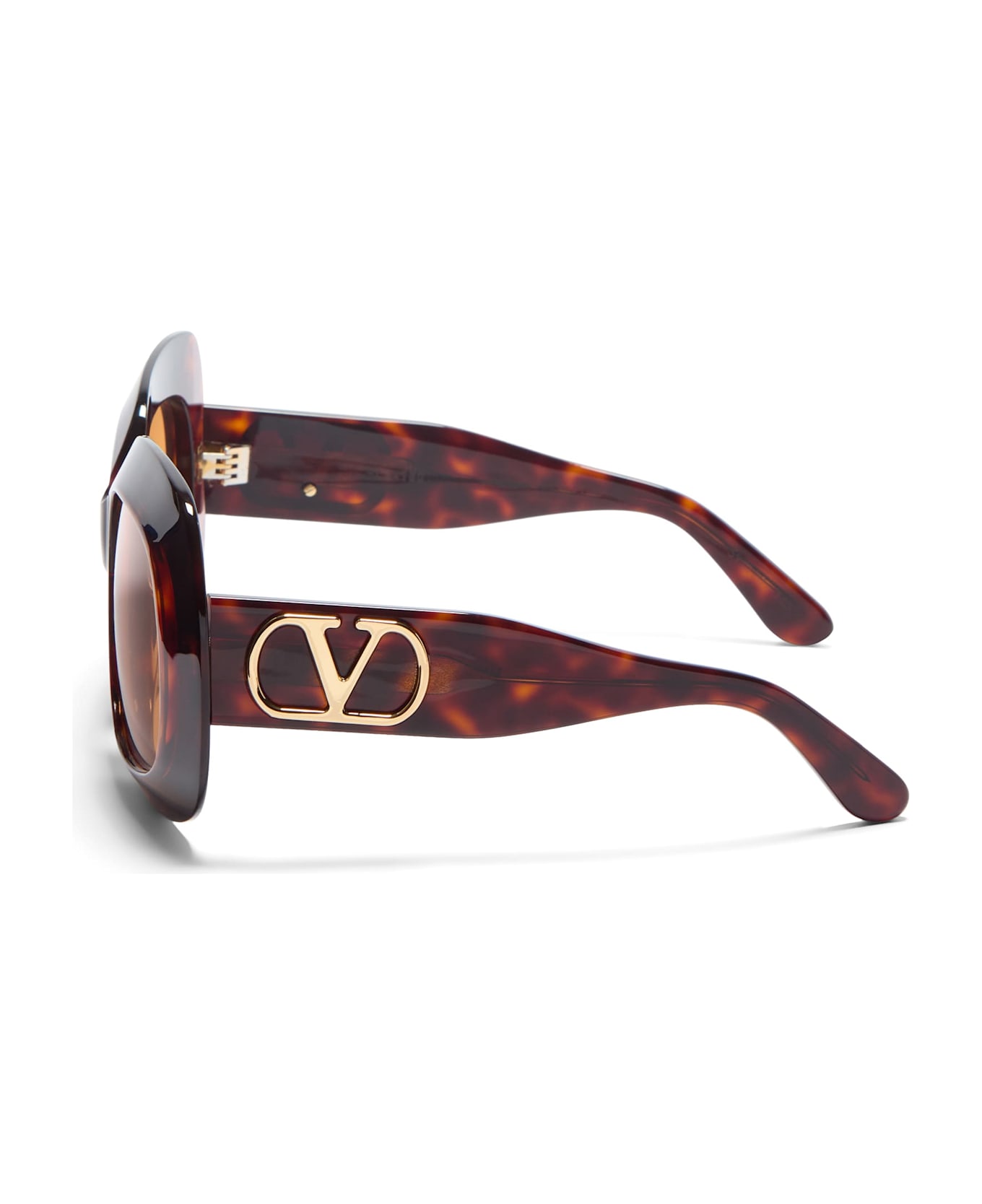 Valentino Eyewear Vls-180c - Dark Havana / V-light Gold Sunglasses - havana/gold
