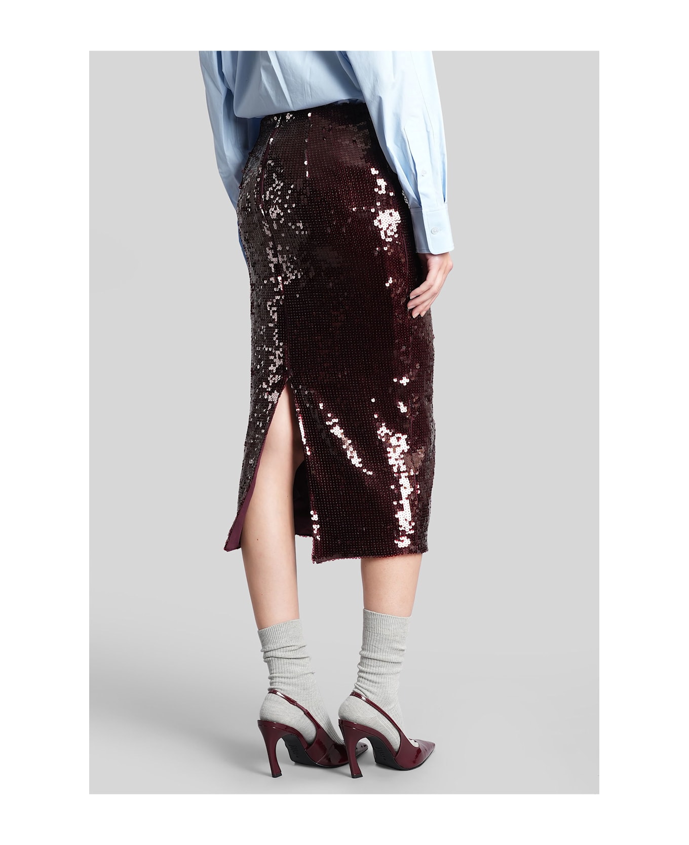 Rotate by Birger Christensen Skirt In Bordeaux Polyamide - bordeaux