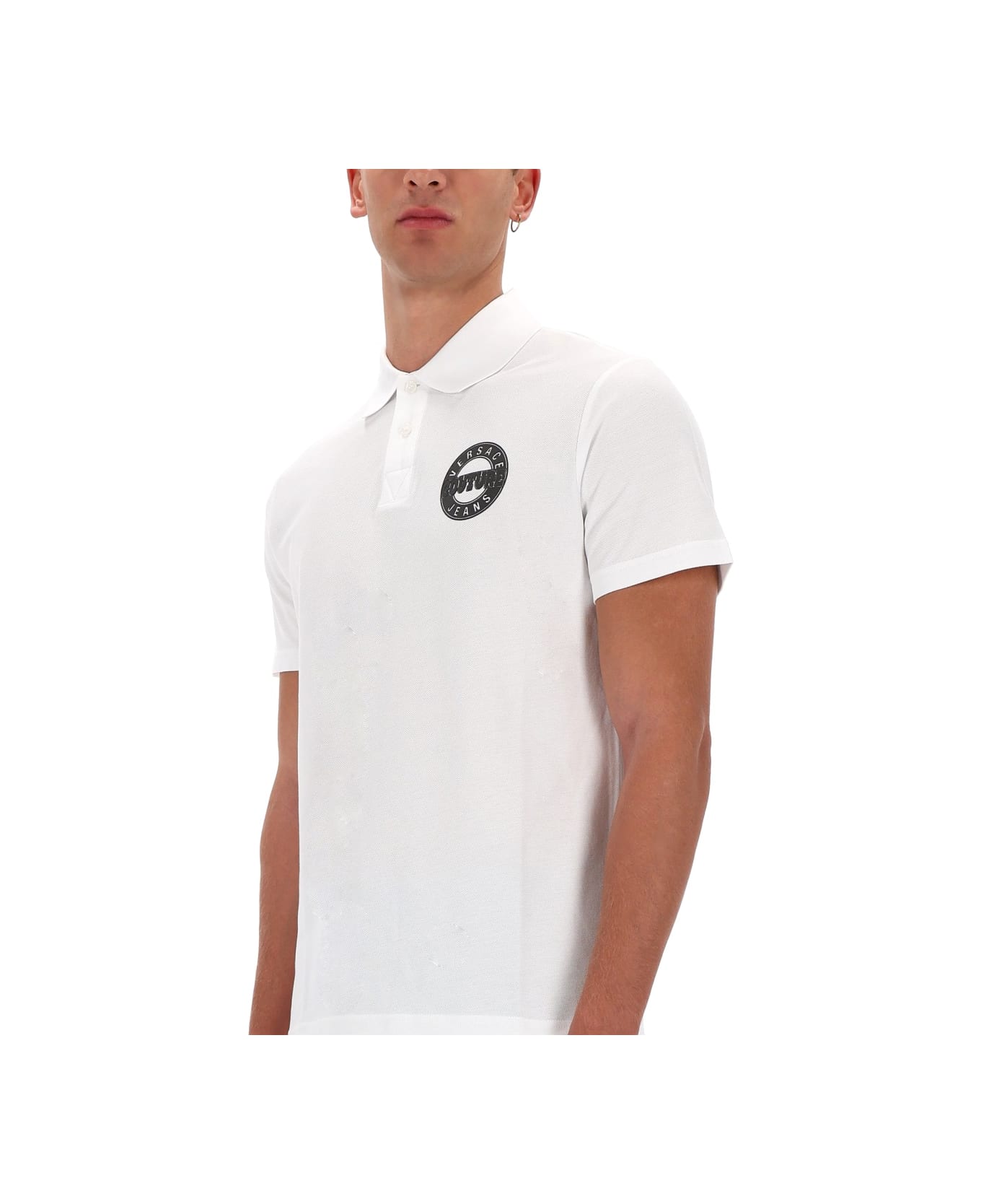 Versace Jeans Couture Polo With Logo - WHITE
