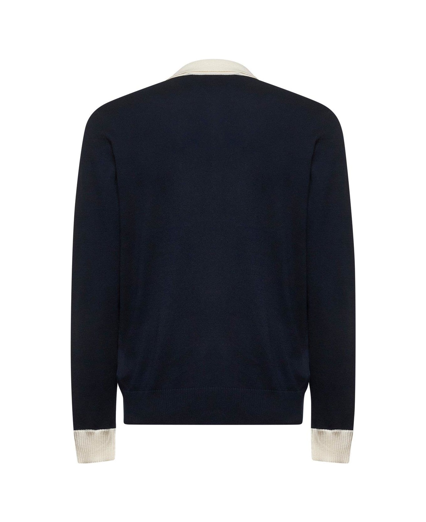 Button Detailed Long-sleeved Polo Shirt