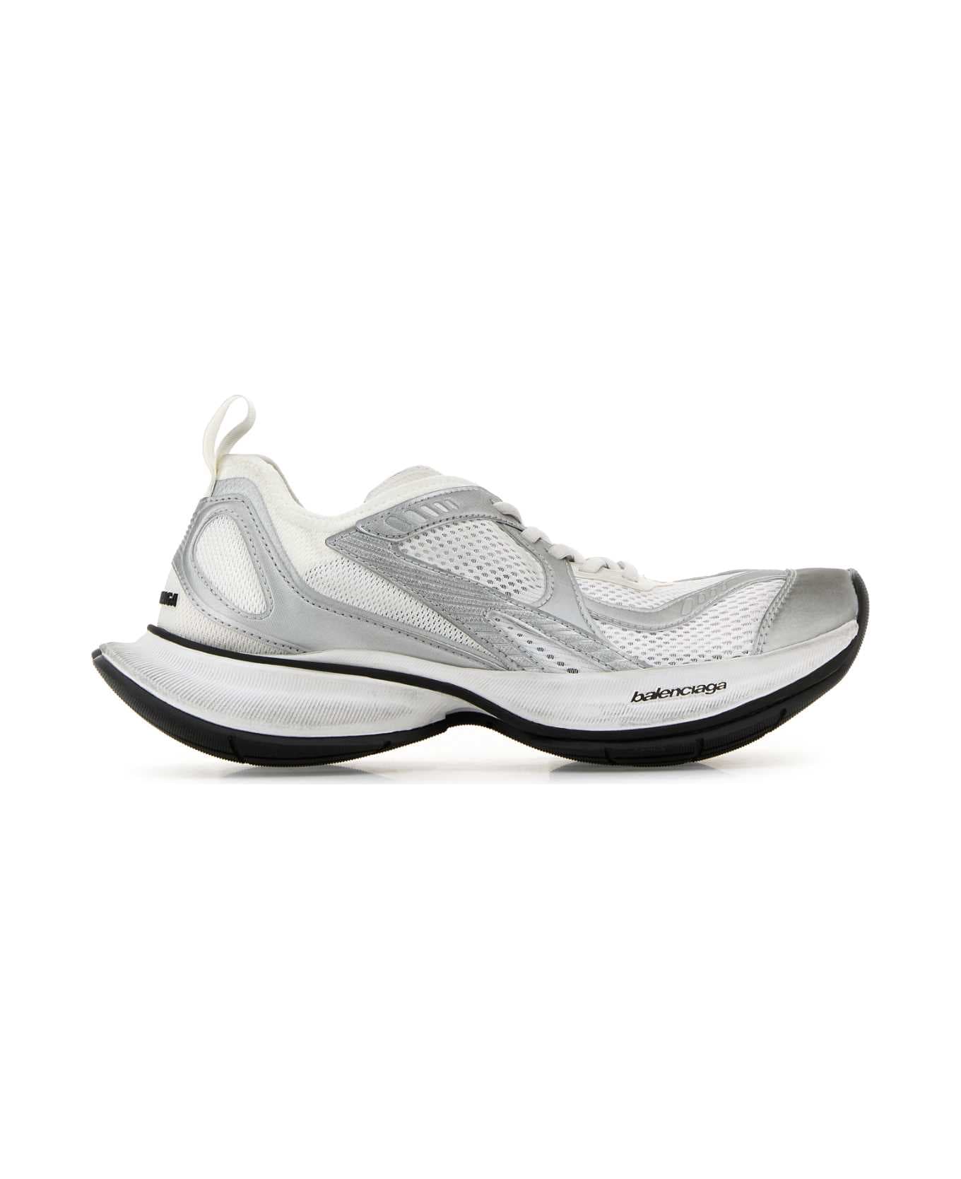 Balenciaga Two-tone Mesh And Fabric Circuit Sneakers - WHITESILVER