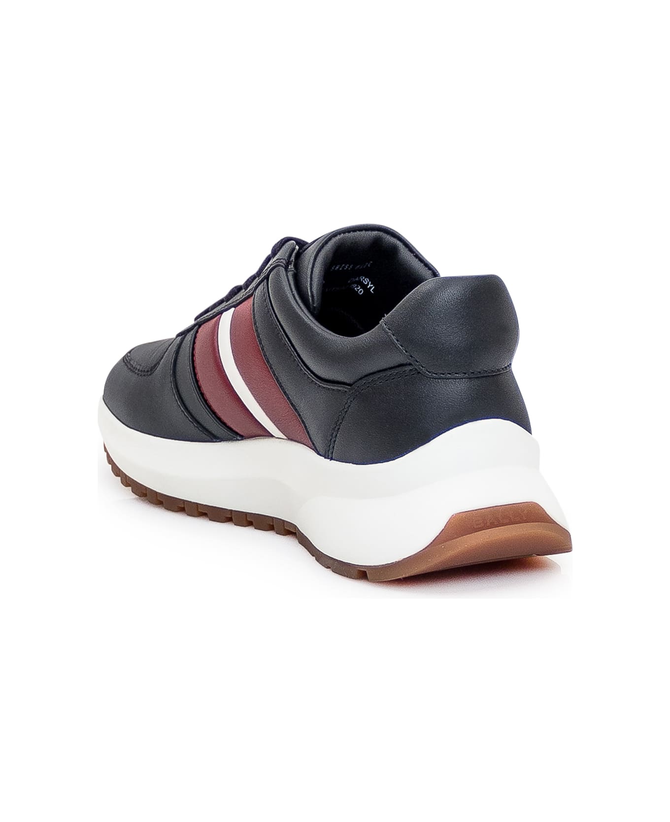 Bally Leather Sneaker - BLACK/B.RED/WHITE