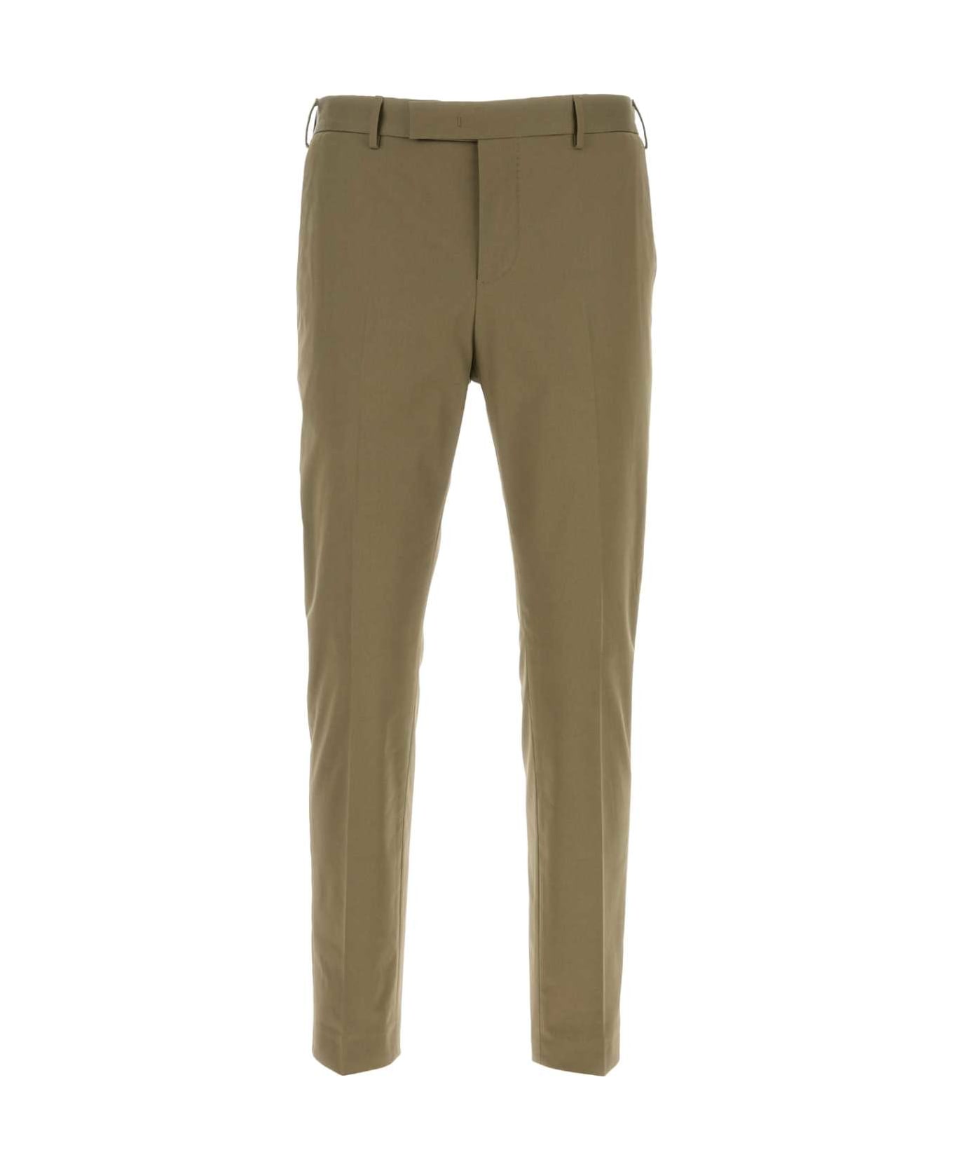 PT Torino Army Green Stretch Cotton Pant - 0445