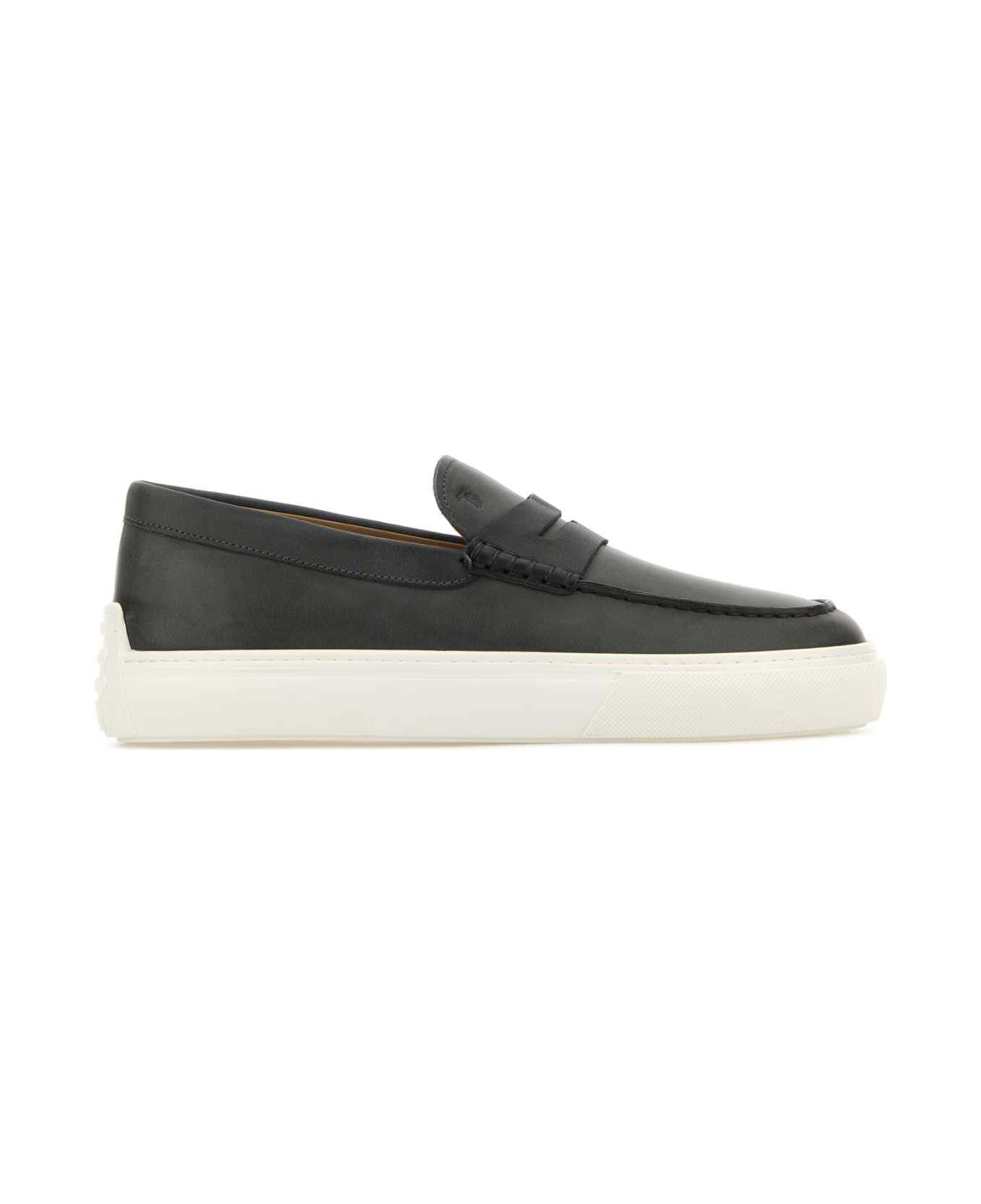 Tod's Charcoal Leather Loafers - B408