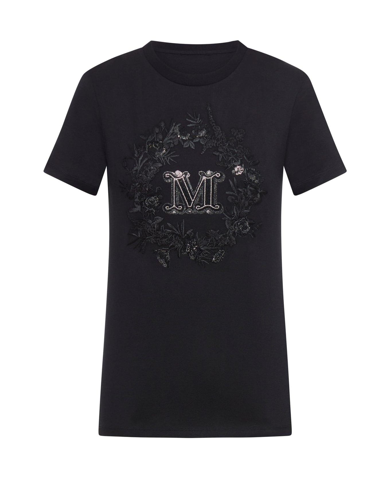 Max Mara Elmo Cotton Crew-neck T-shirt - Black Tシャツ