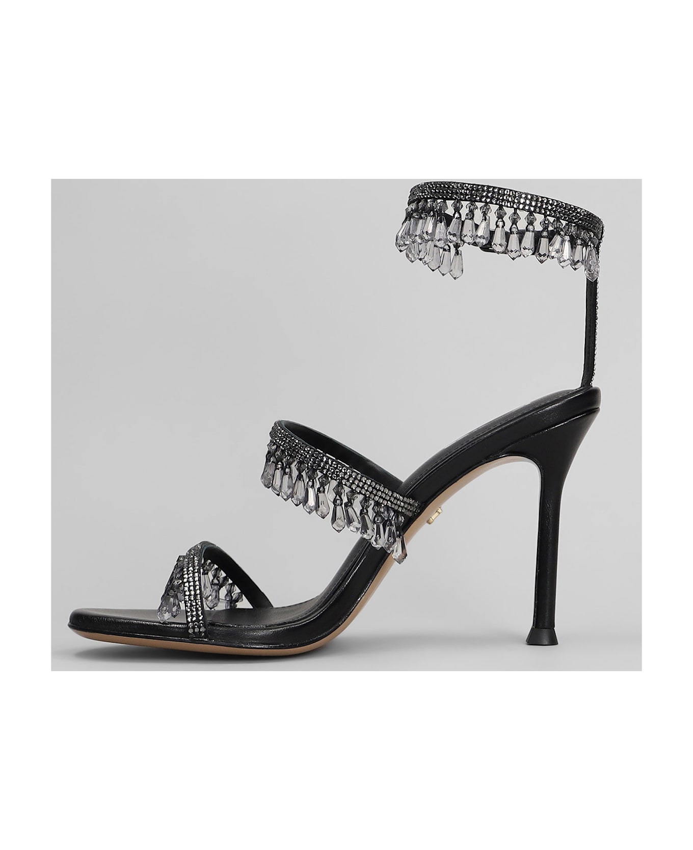 Lola Cruz Flamenca 95 Sandals In Black Leather - black